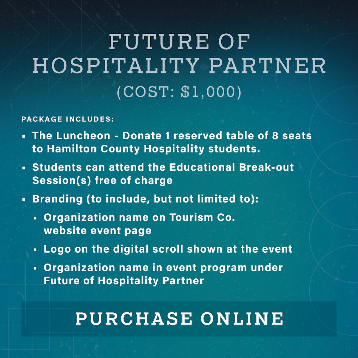 2023 Tourism Summit Future of Hospitality Partner | $1,000