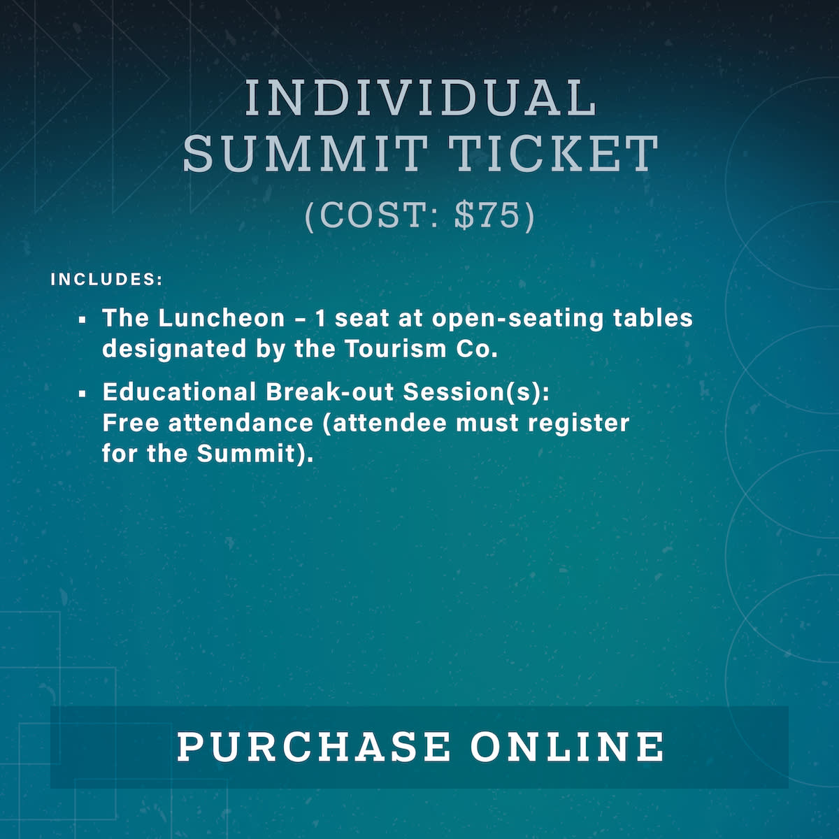 Tourism Summit 2023 Individual Ticket | Cost $75