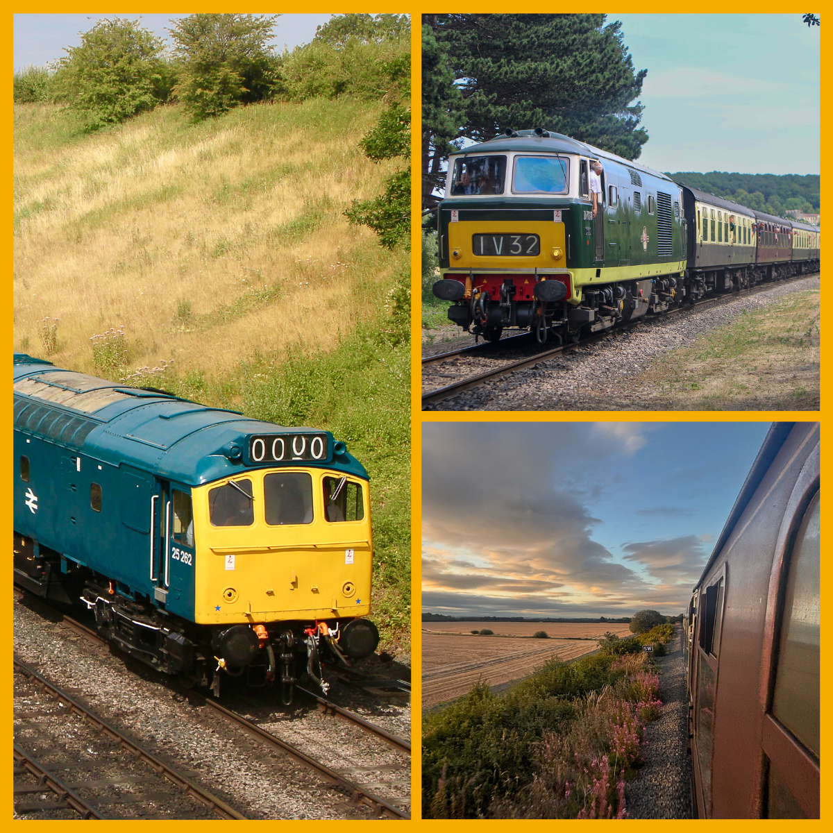 Collage of GWSR locomotives photographed by Joshua Brinsford