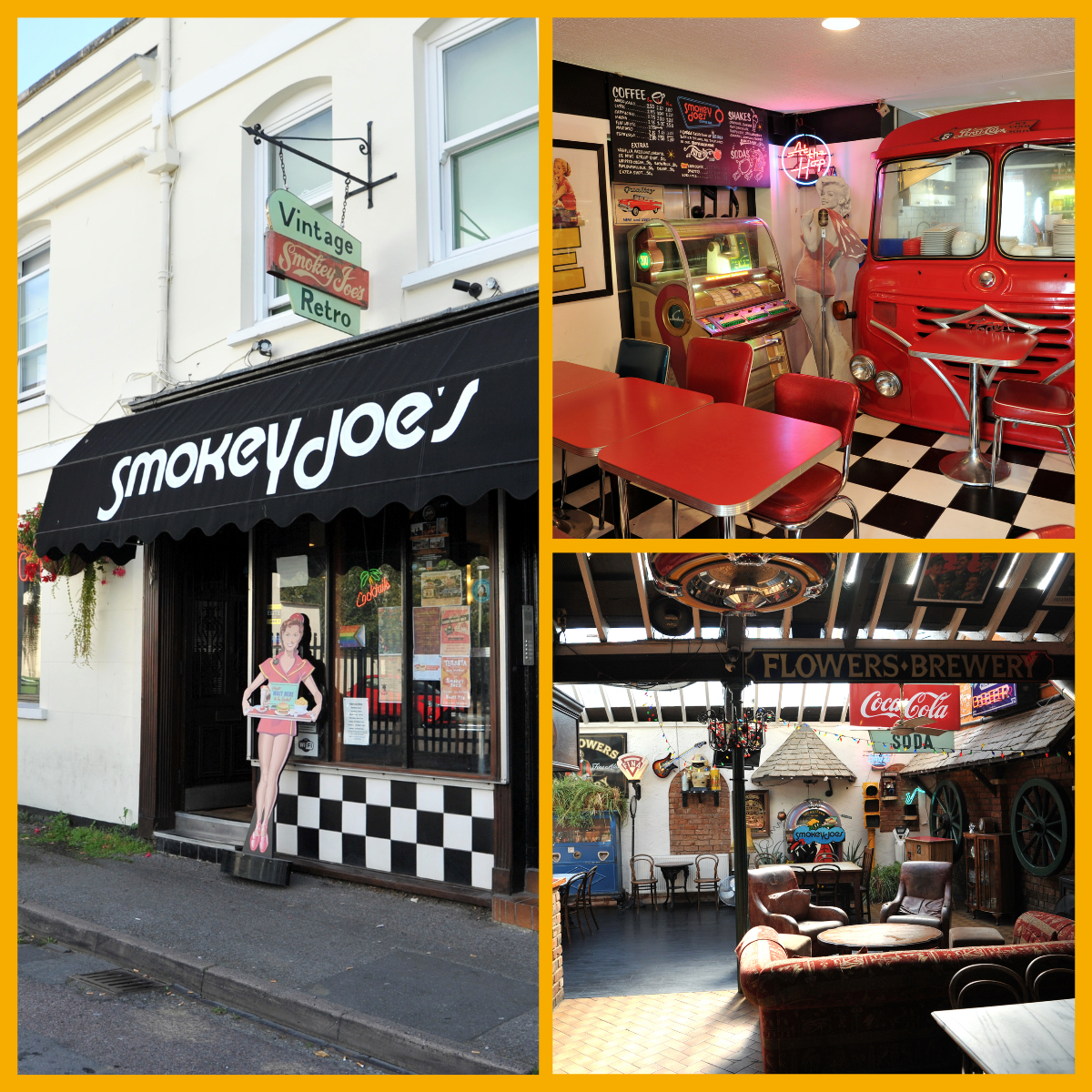 Collage of Smokey Joe's diner in Cheltenham.