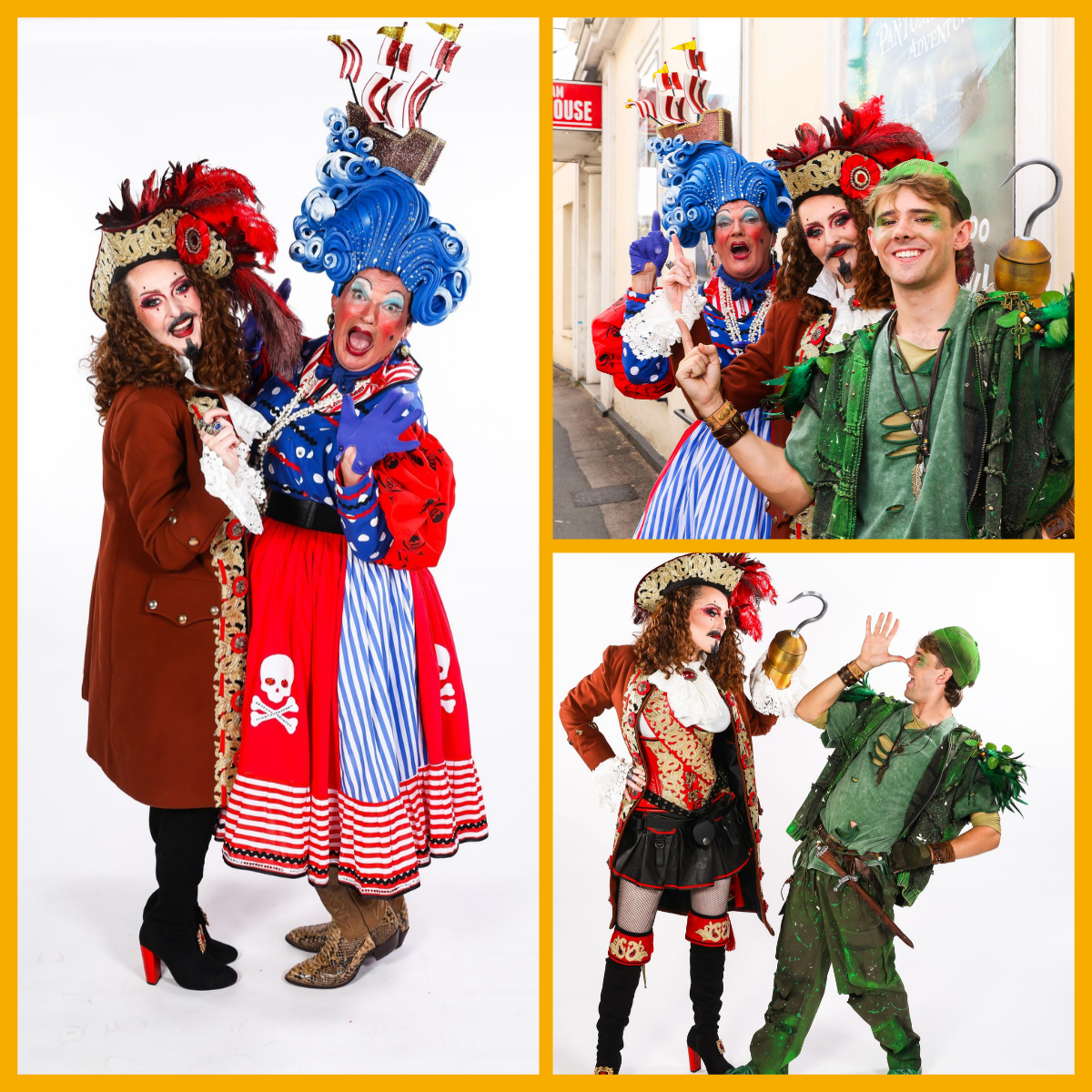 Collage of the cast of Peter Pan: The Pantomime Adventure at Cheltenham Playhouse