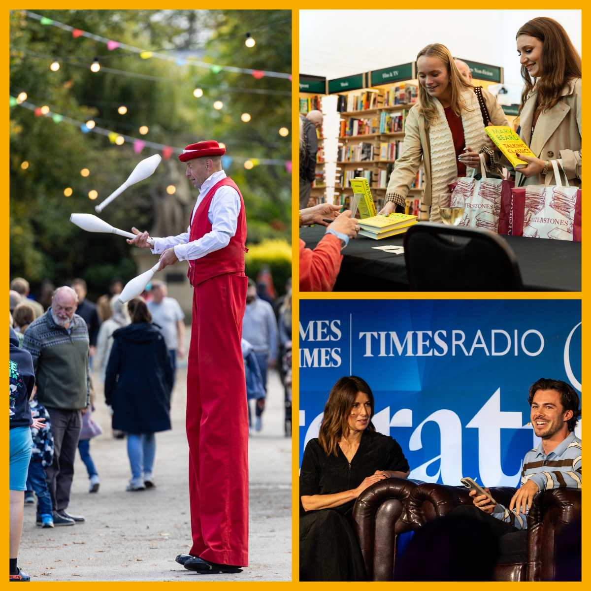 Collage of Cheltenham Literature Festival attendees, images by Still Moving Media.