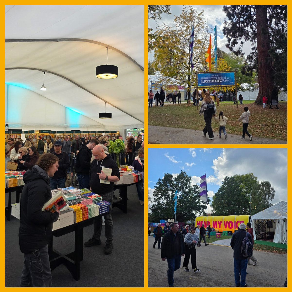 Collage of Cheltenham Literature Festival attendees