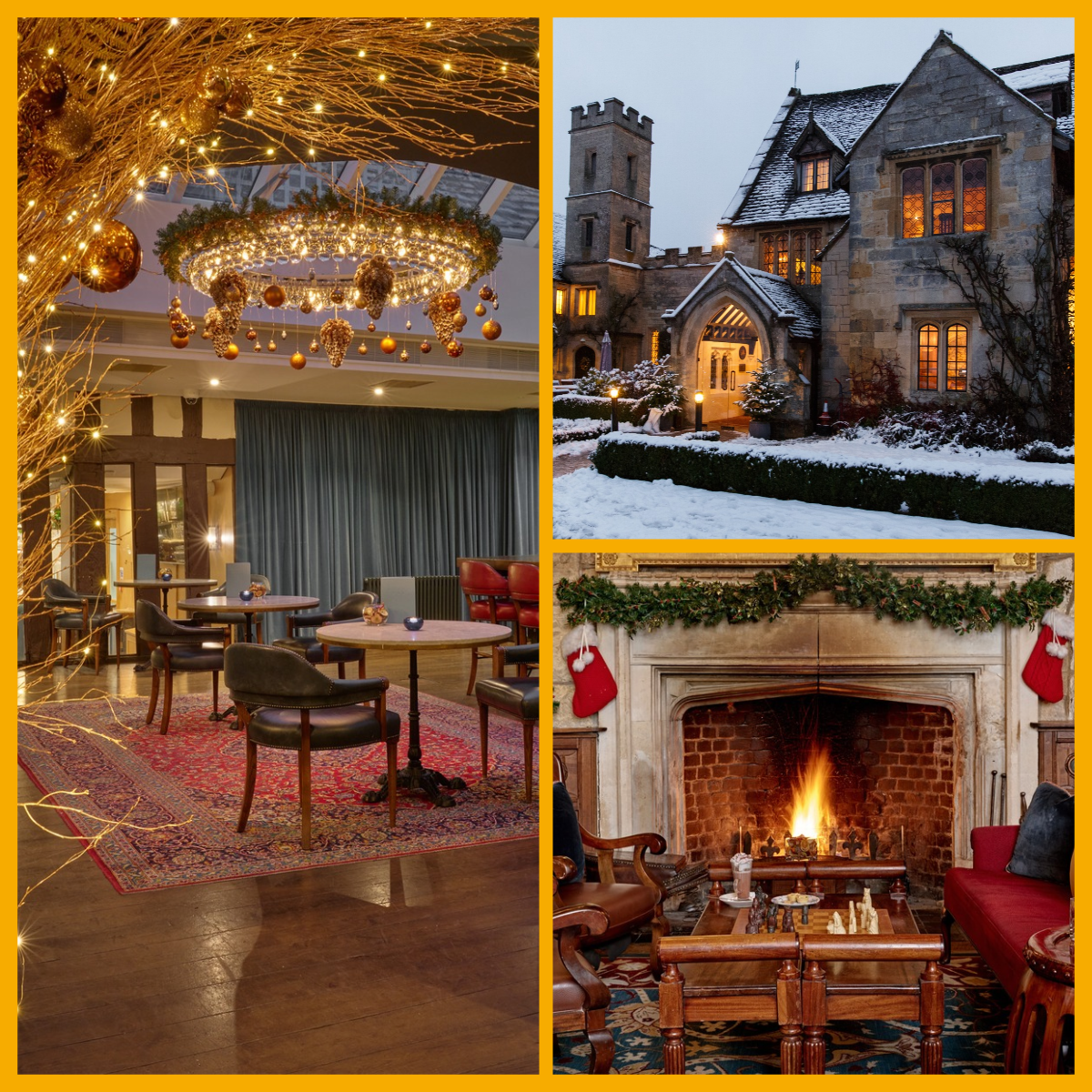 Collage of Ellenborough Park Hotel at Christmas