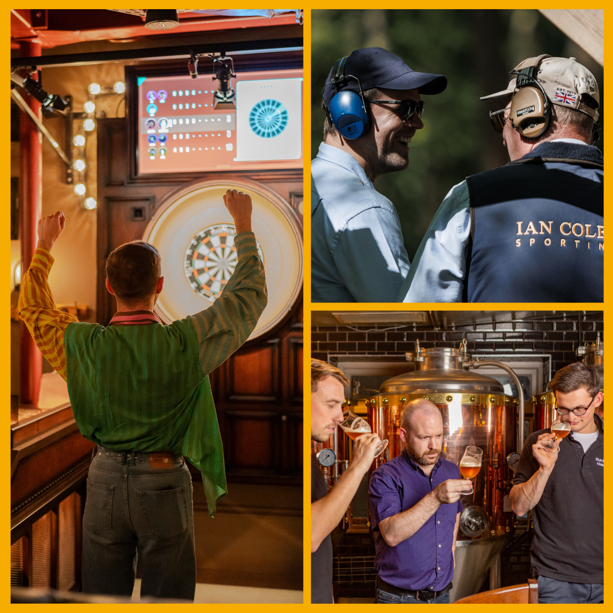 Collage of Flight Club, Ian Coley Sporting and Brewhouse & Kitchen Cheltenham