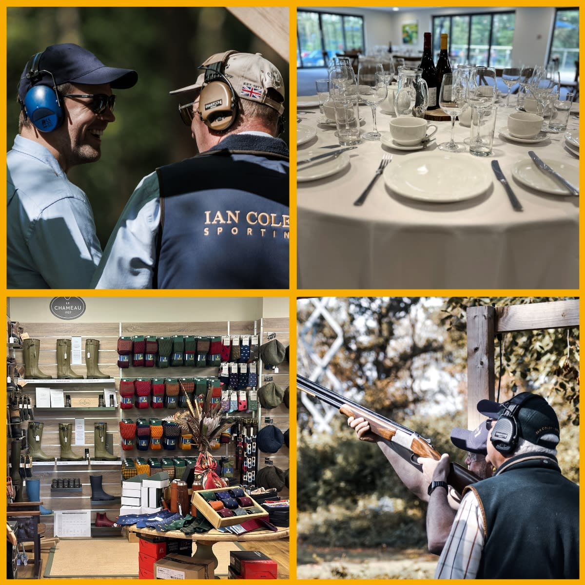 Collage of images featuring Ian Coley shooting