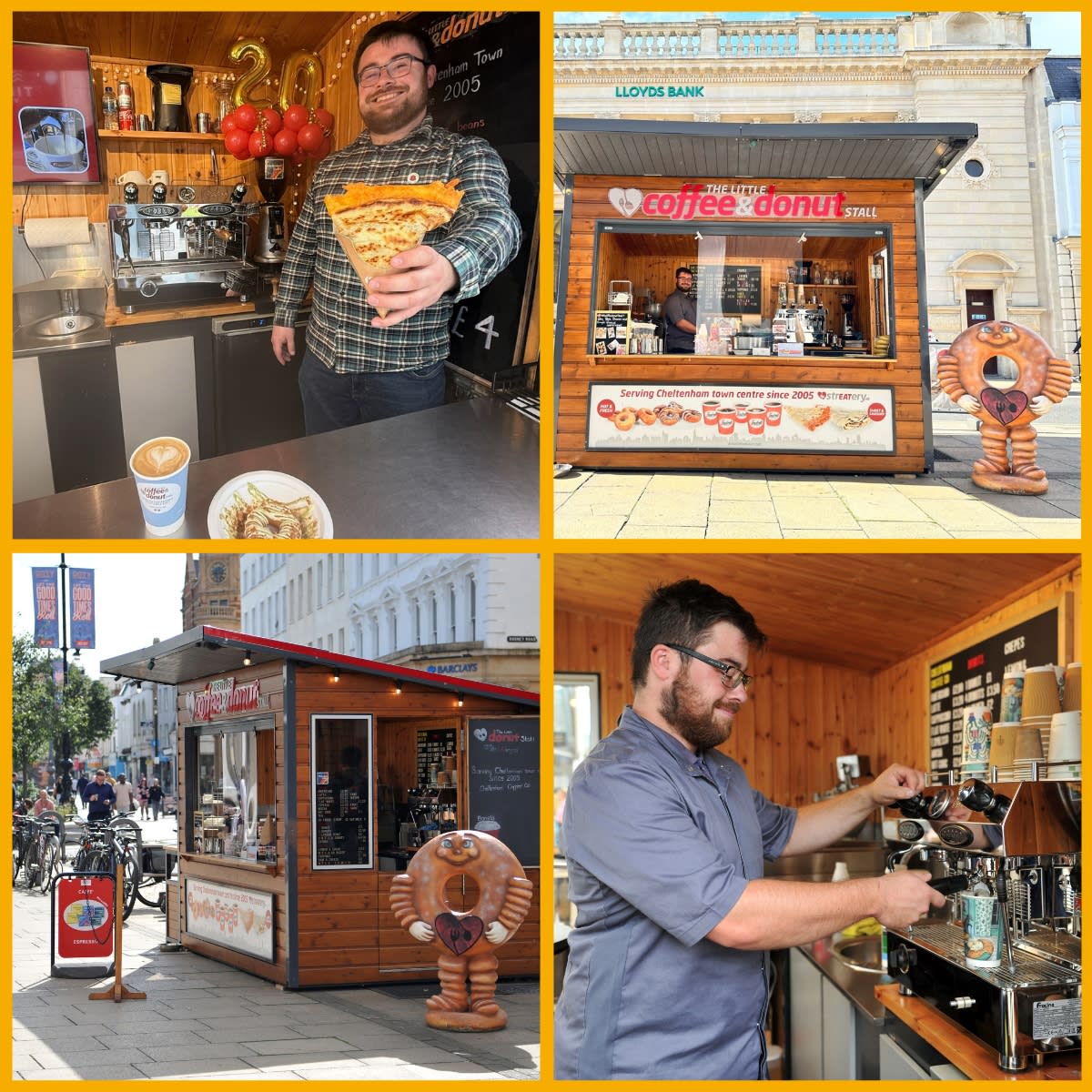 Colage of images - Little Coffee & Donut Stall Cheltenham, High Street