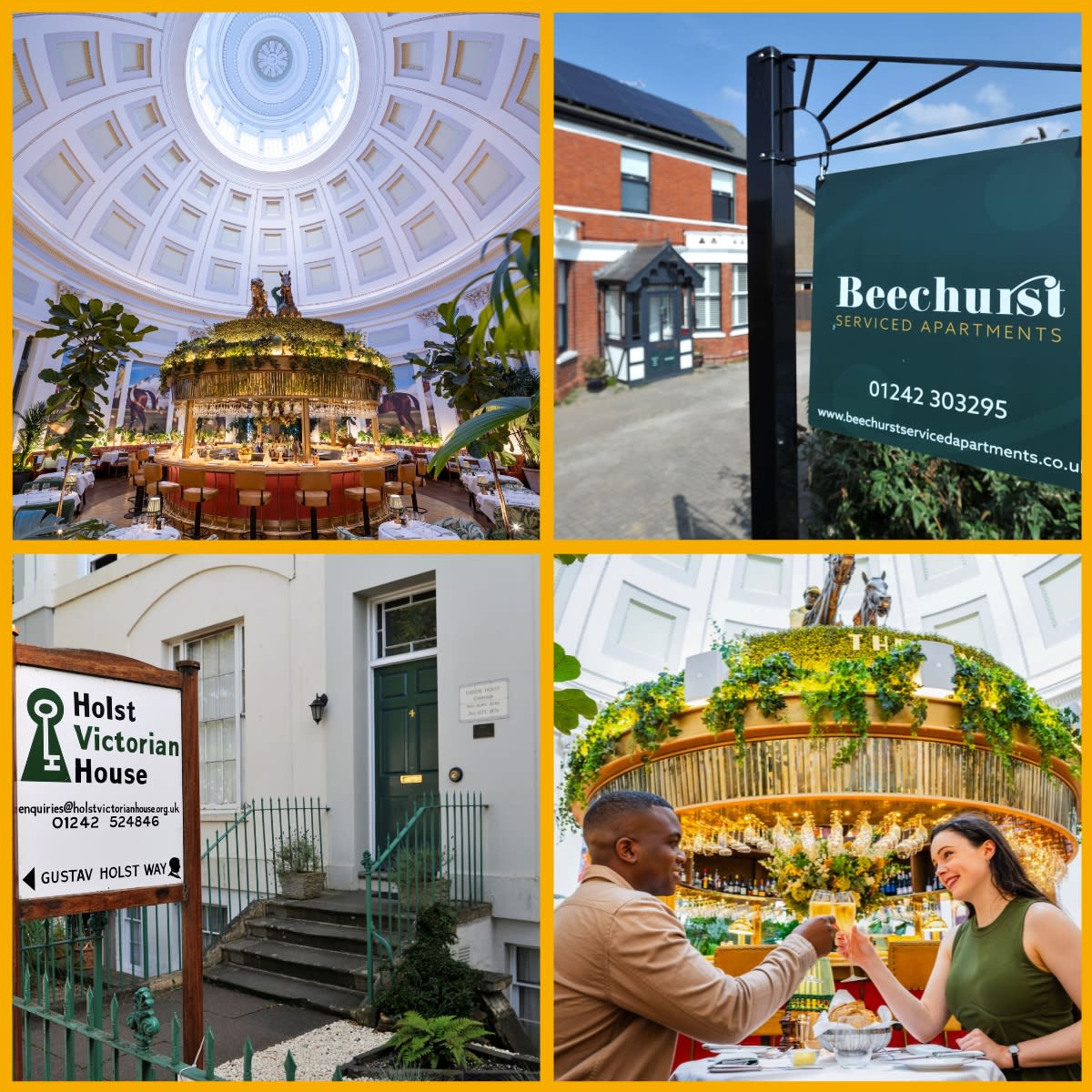 Visit Cheltenham giveaway - images show prizes on offer