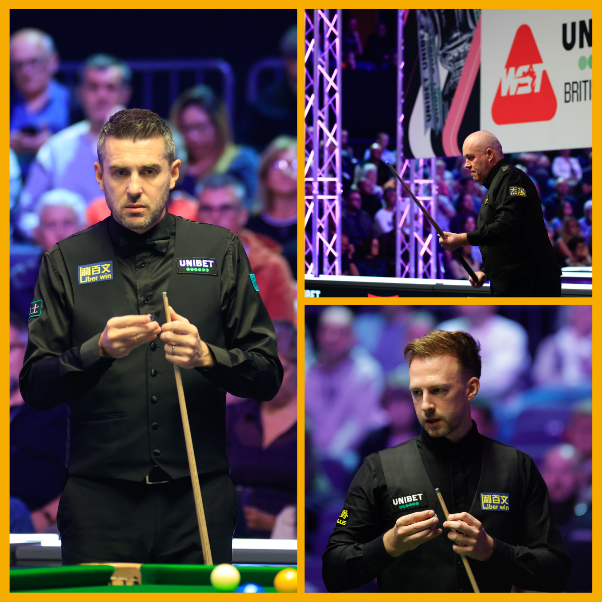 Collage of British Open snooker players