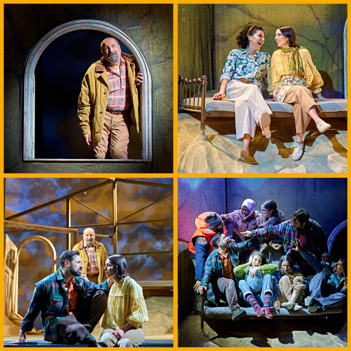 Collage of production shots from The Beekeeper of Aleppo 2026