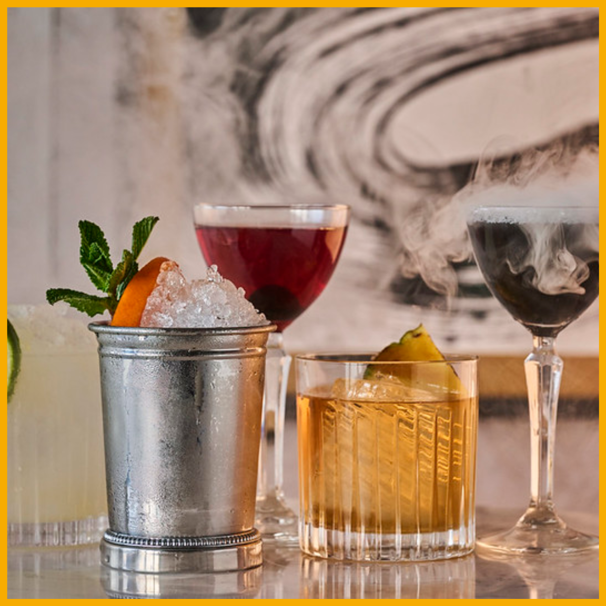 Cocktails served at Malmaison Hotel Cheltenham