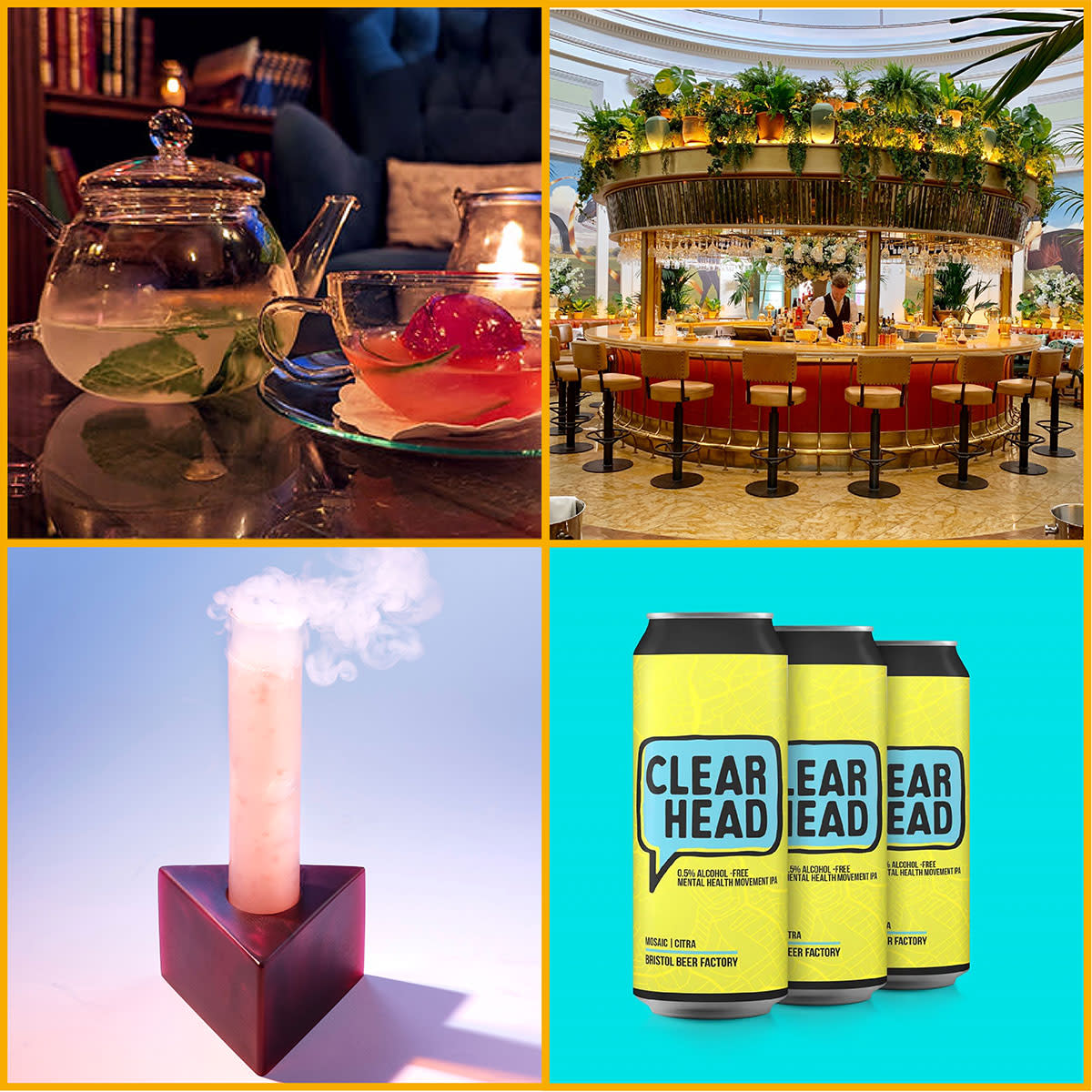 Memsahib’s Lounge teapot cocktail, The Ivy Montpellier Brasserie, Creative cocktails at The Alchemist, Bristol Beer Factory’s Clear Head