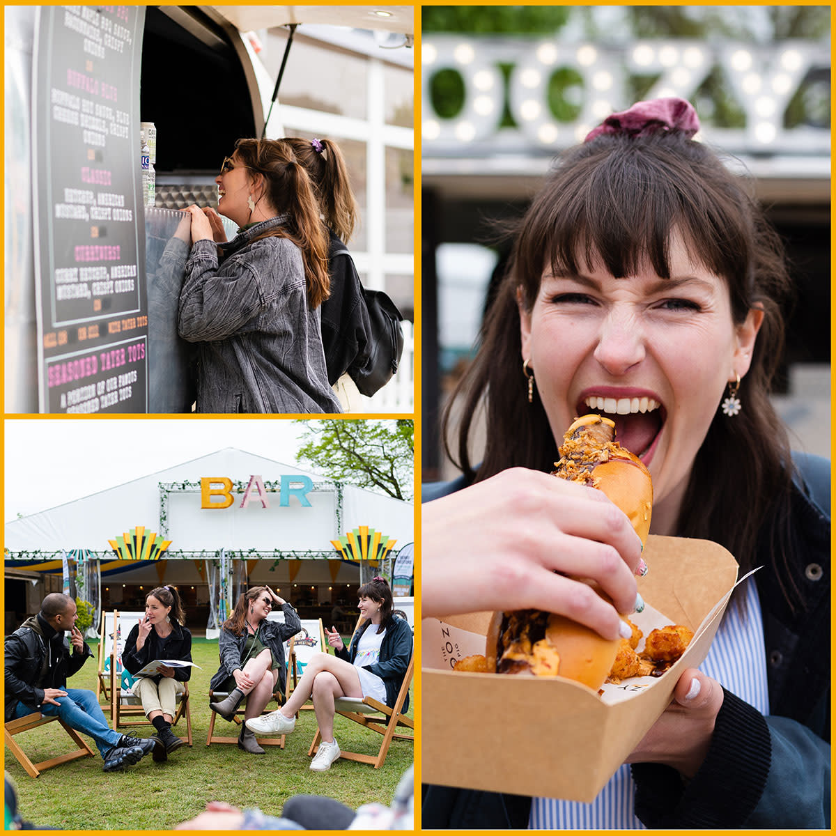 Collage of photos for Cheltenham Jazz Festival dining guide - On site refreshments
