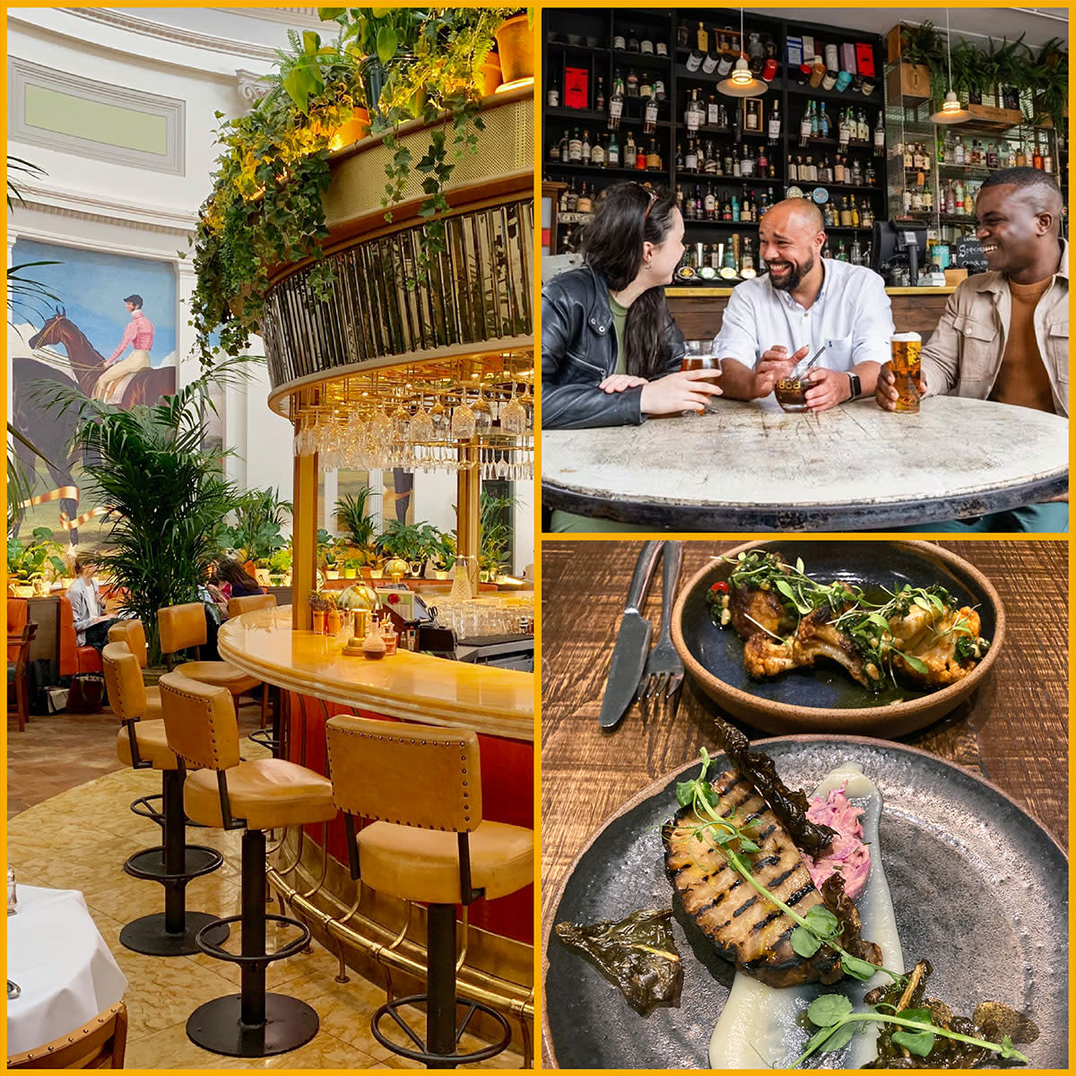 Collage of images for the Cheltenham Jazz Festival dining guide - dining options in Montpellier