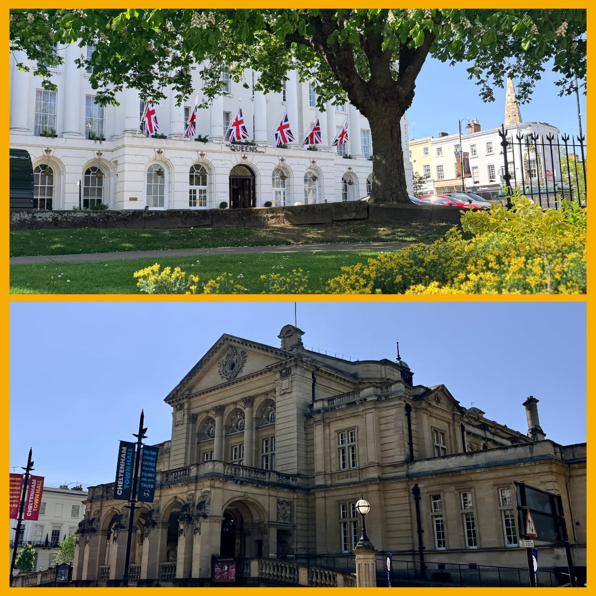 The Queens Hotel Cheltenham & the Town Hall Cheltenham