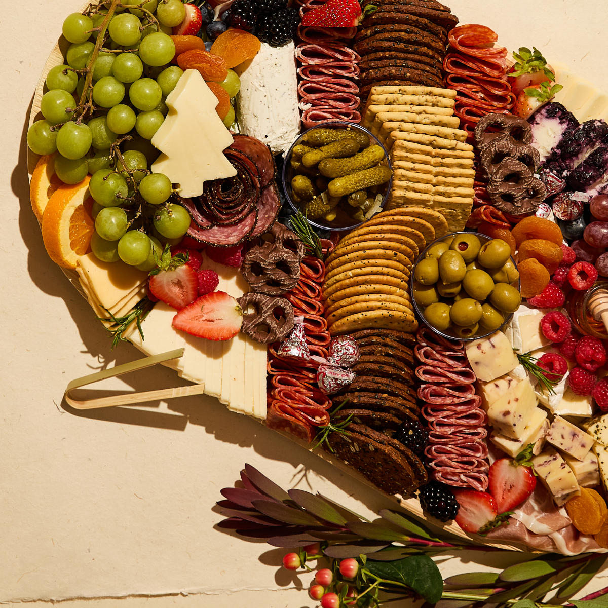 Elaborate charcuterie board from The Charcuterie Cart