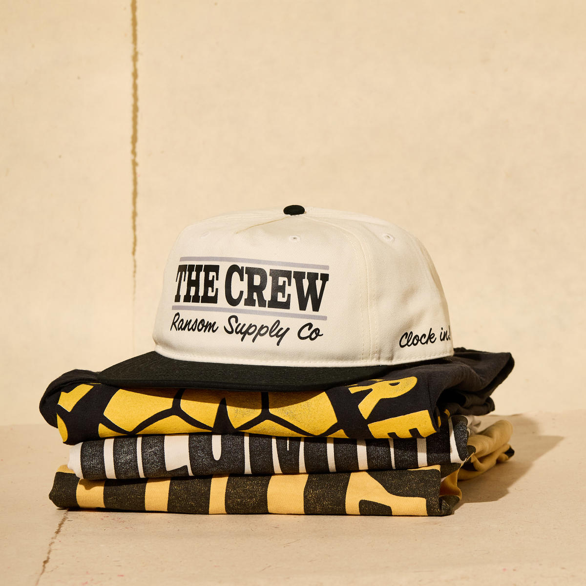 Columbus Crew t-shirts and flat bill hat from Ransom Supply Co.