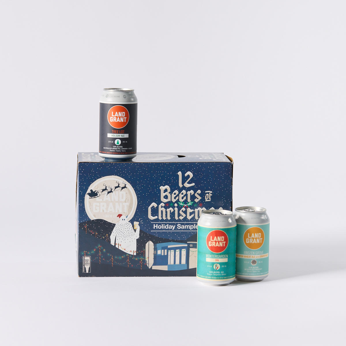 "12 Beers of Christmas" holiday sample pack from Land-Grant Brewing Co.