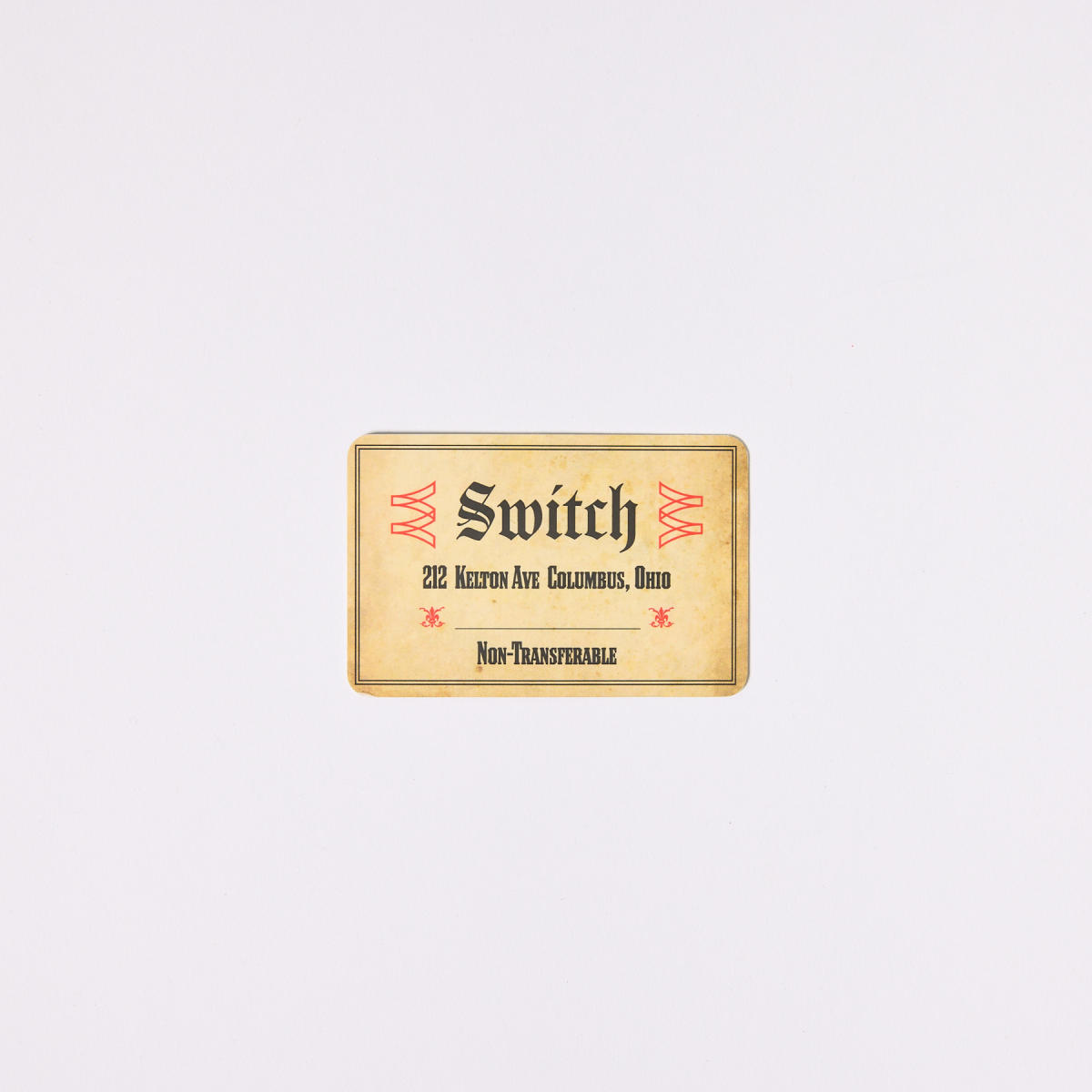 Gift card to Switch on grey background