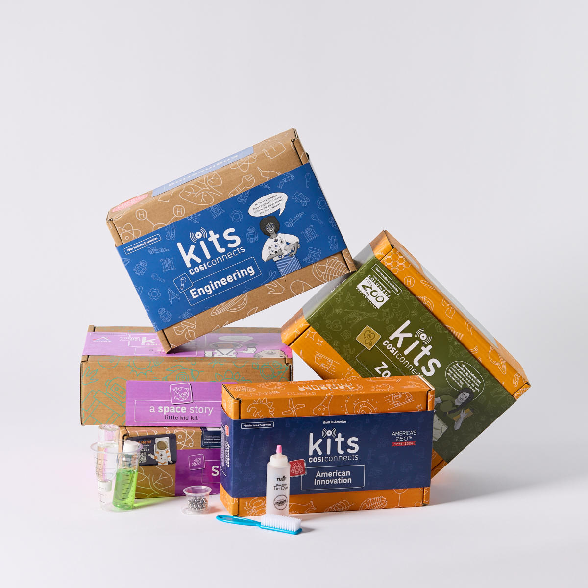 Engineering, Space, American Innovation and Zoo COSI Connects Kits