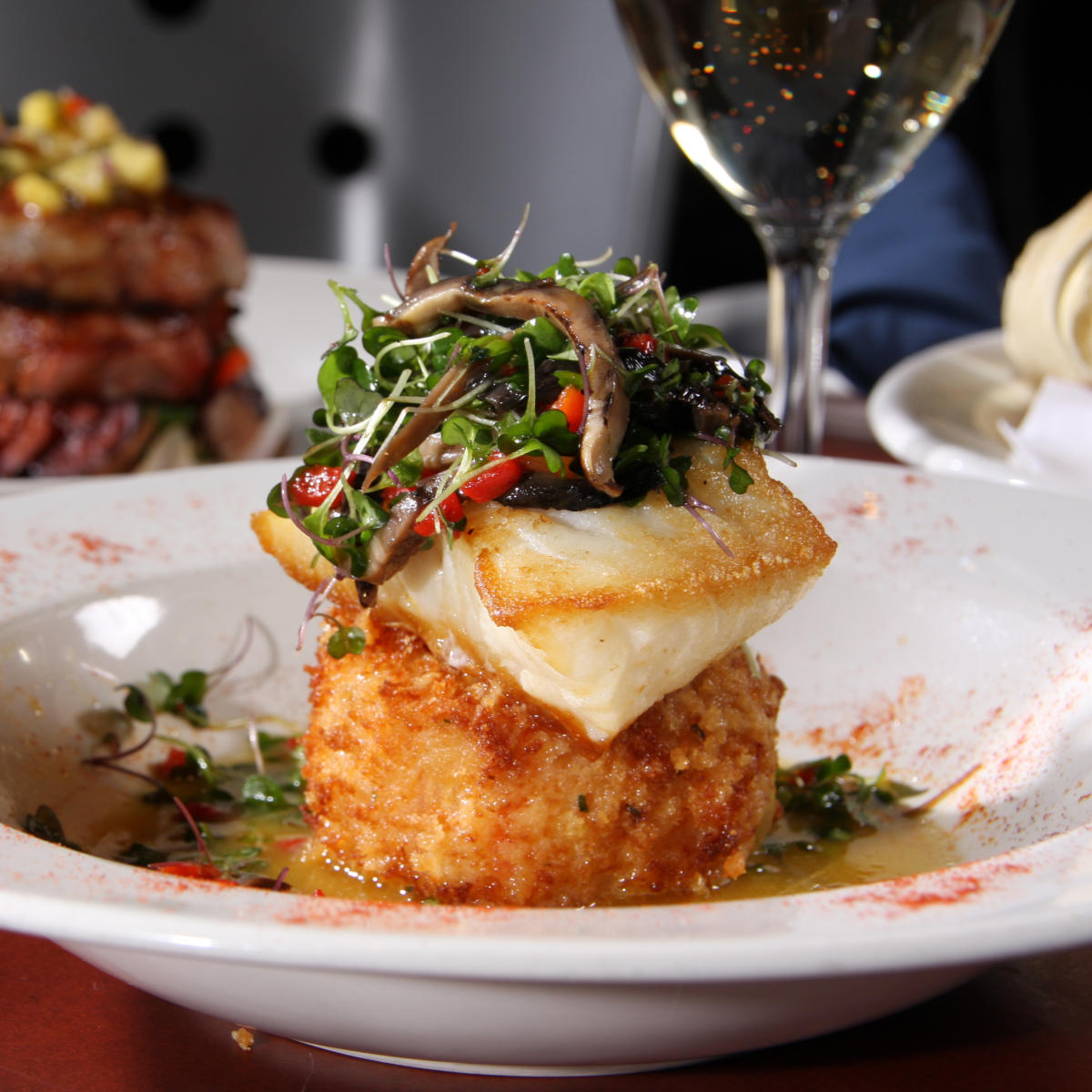 Seafood dish from Elevator Brewery & Draught Haus
