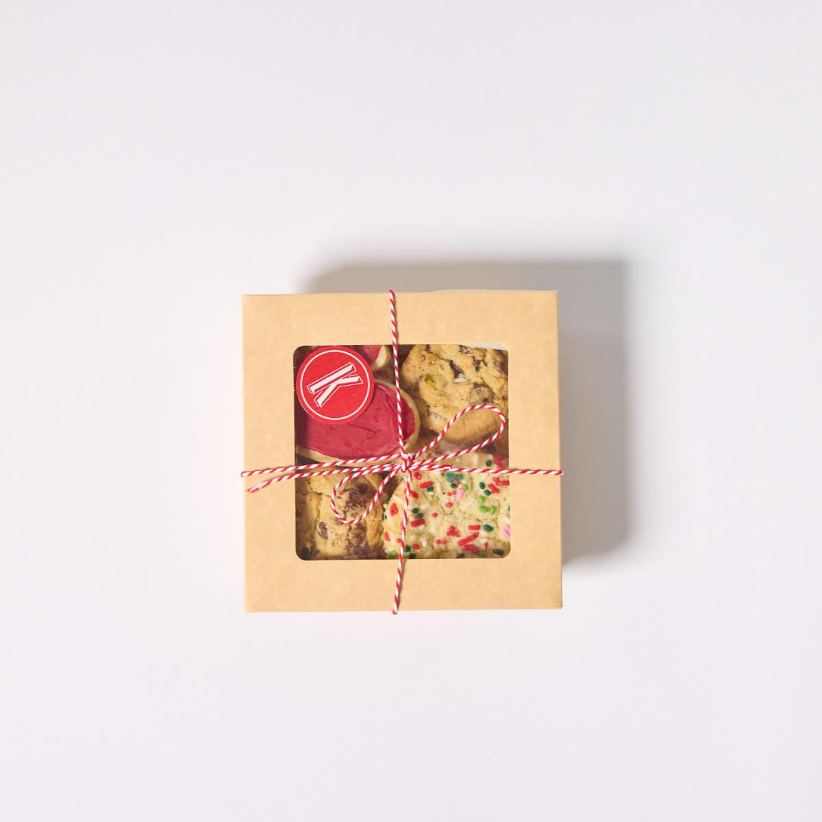 Box of holiday cookies from Kittie's Cakes