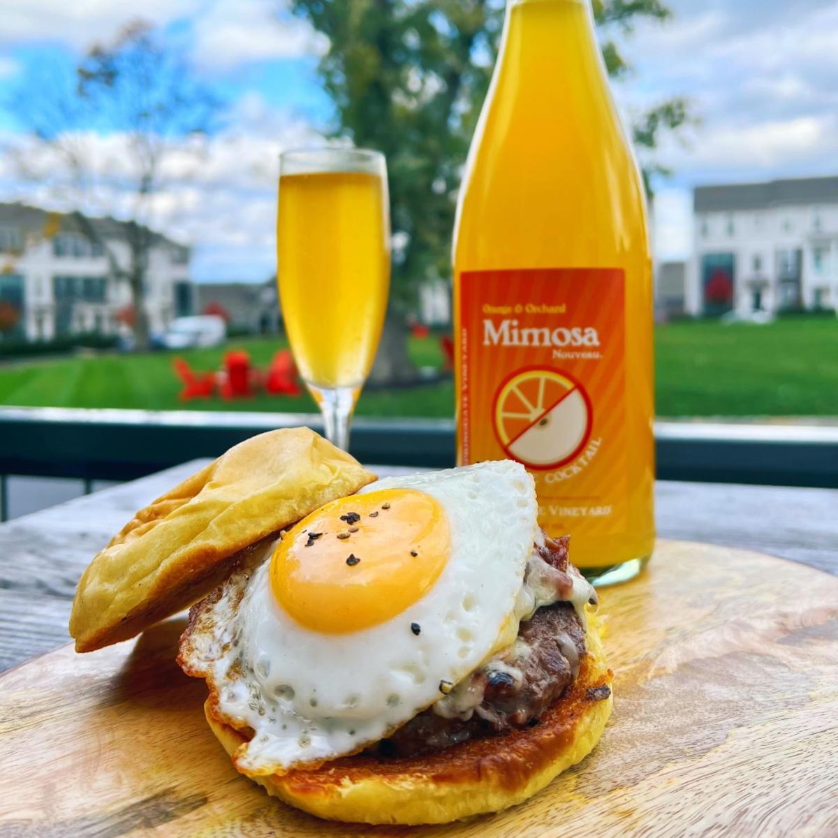 SpringGate Mimosa and sunny side up egg