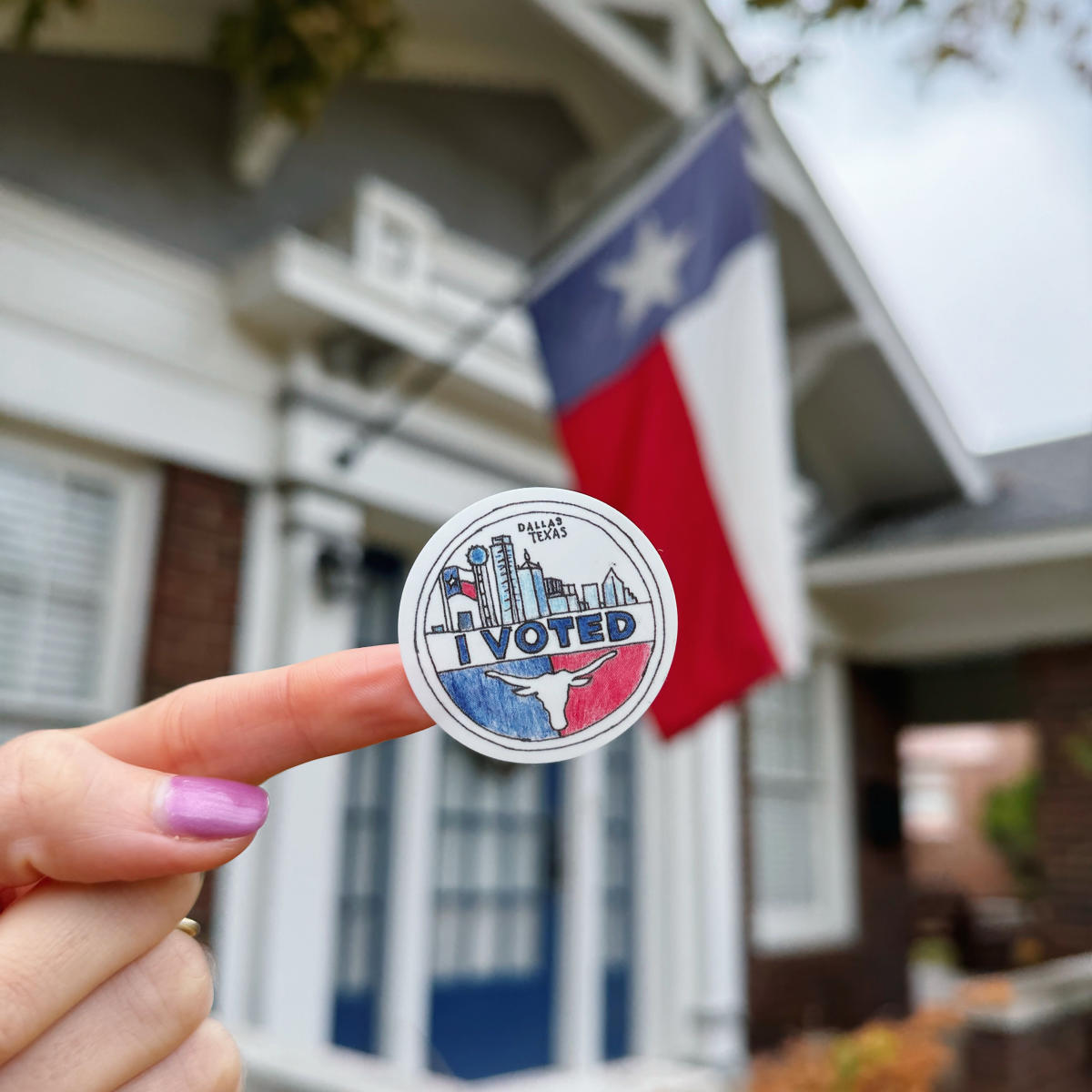 Election Day Dallas I Voted Sticker