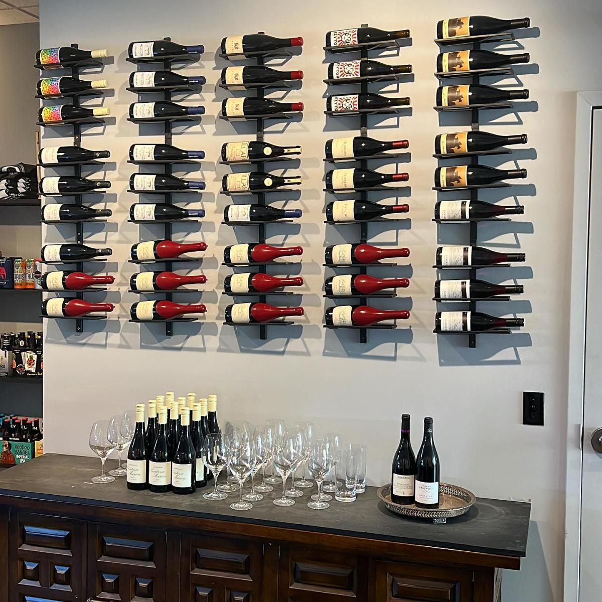 Wine selections displayed at The Bottle Shop in Allentown, PA