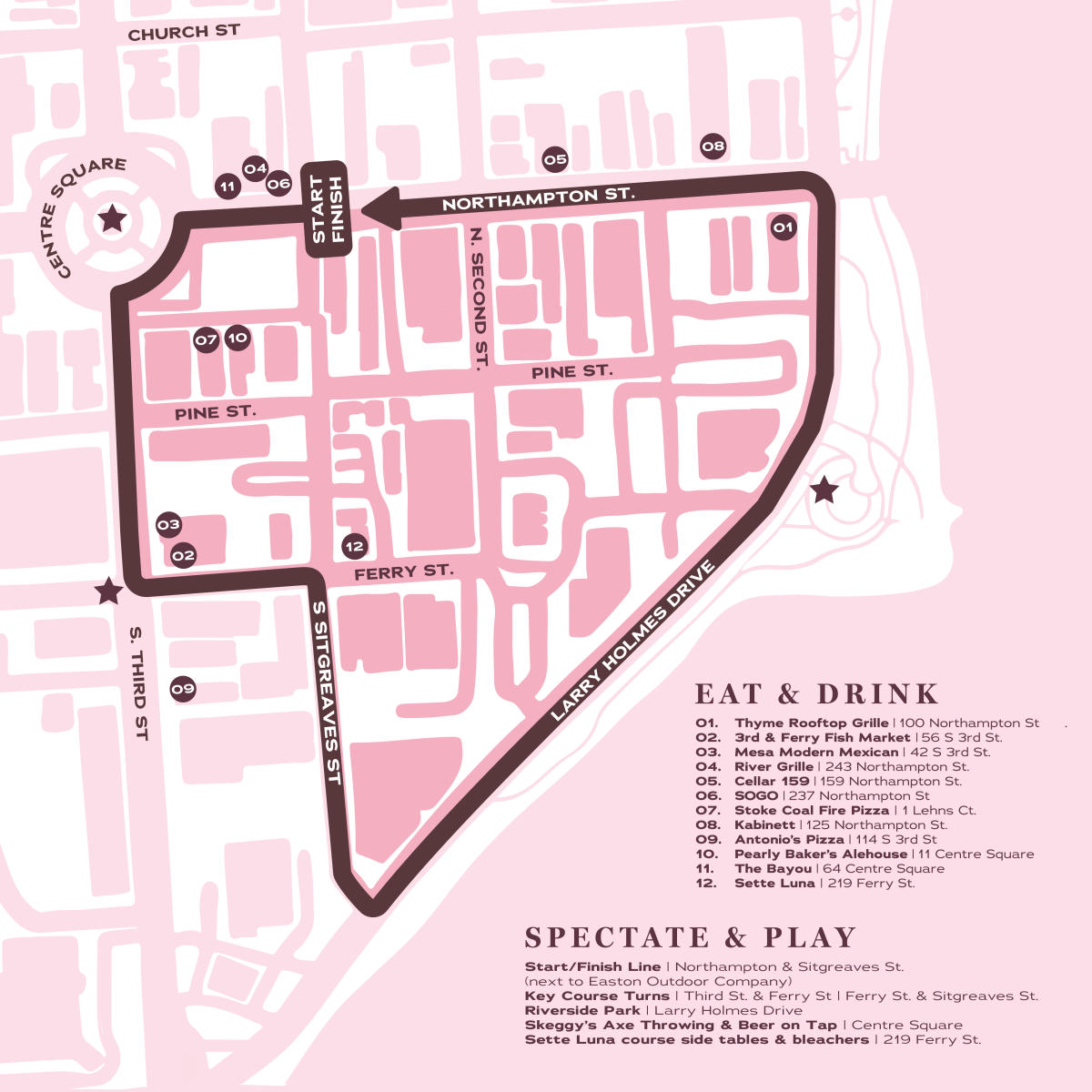 Easton Twilight Crit 2024 - Things to do map