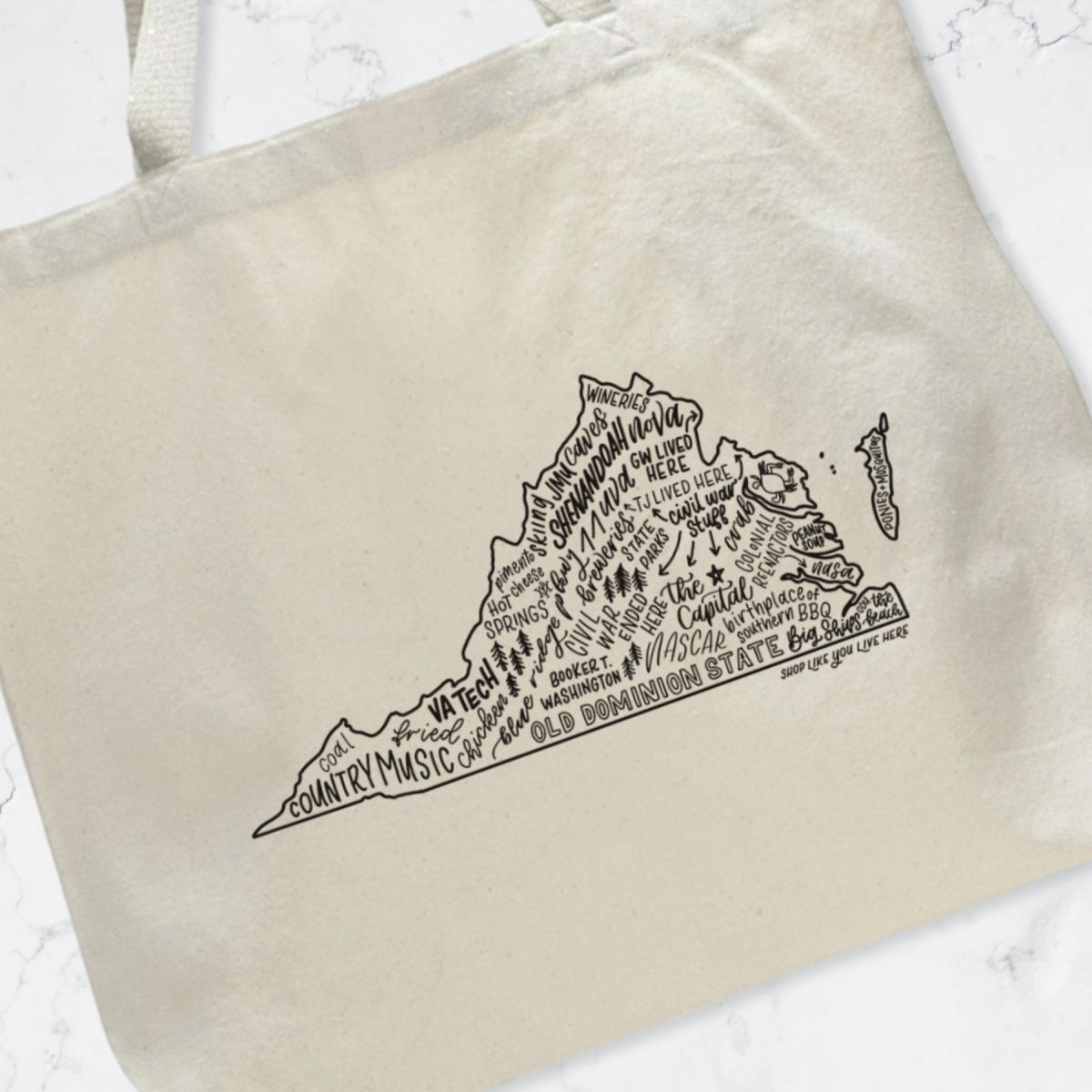 Virginia Tote Bag - Shop Like You Live Here - Made in Fairfax - Gift Guide - U2C