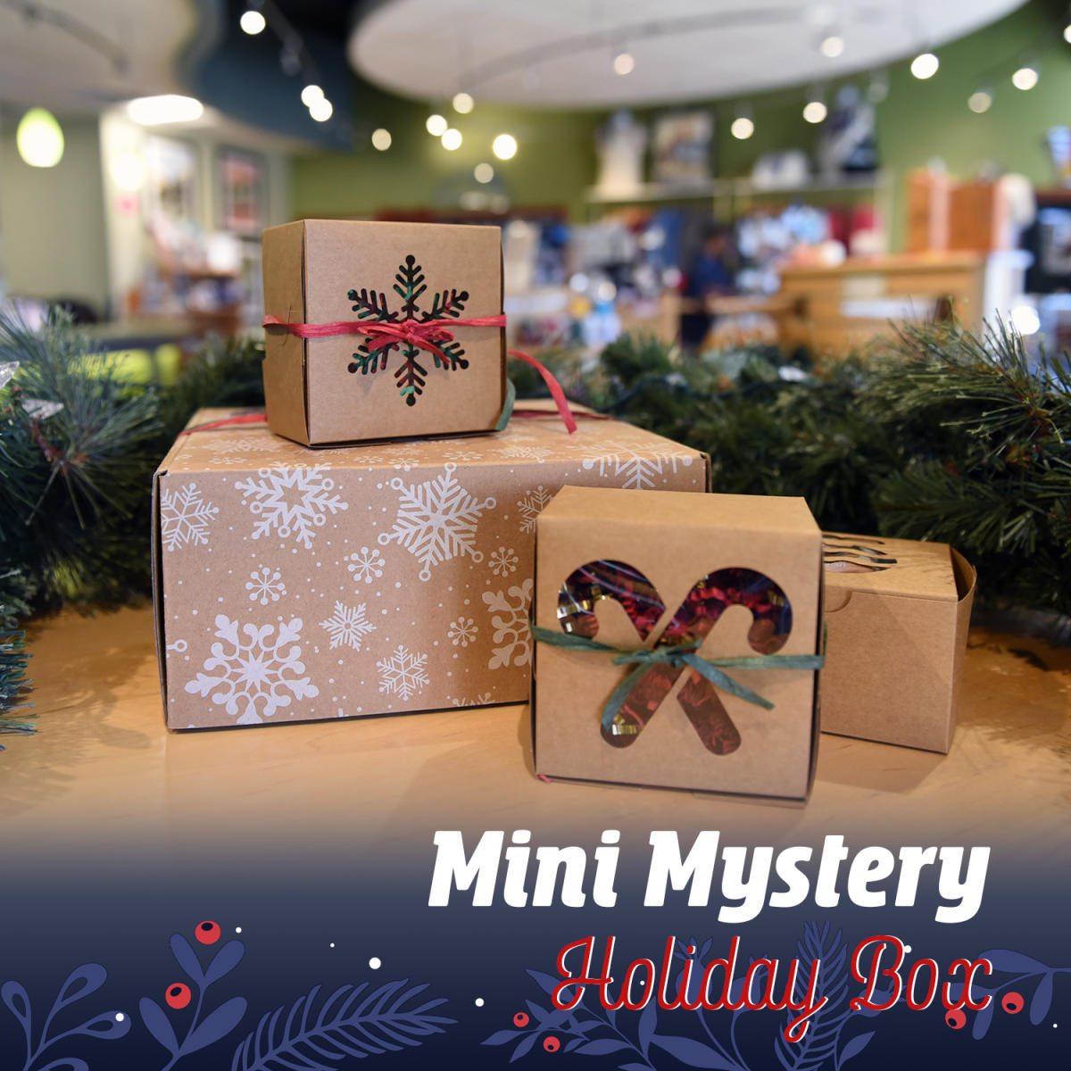 Tower of festive wrapped boxes