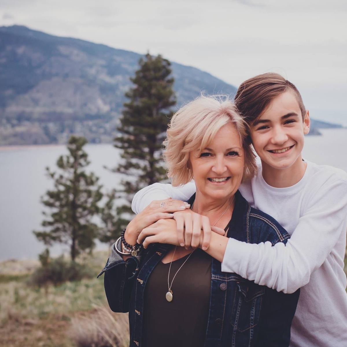 Julia Garner and her son, Cole