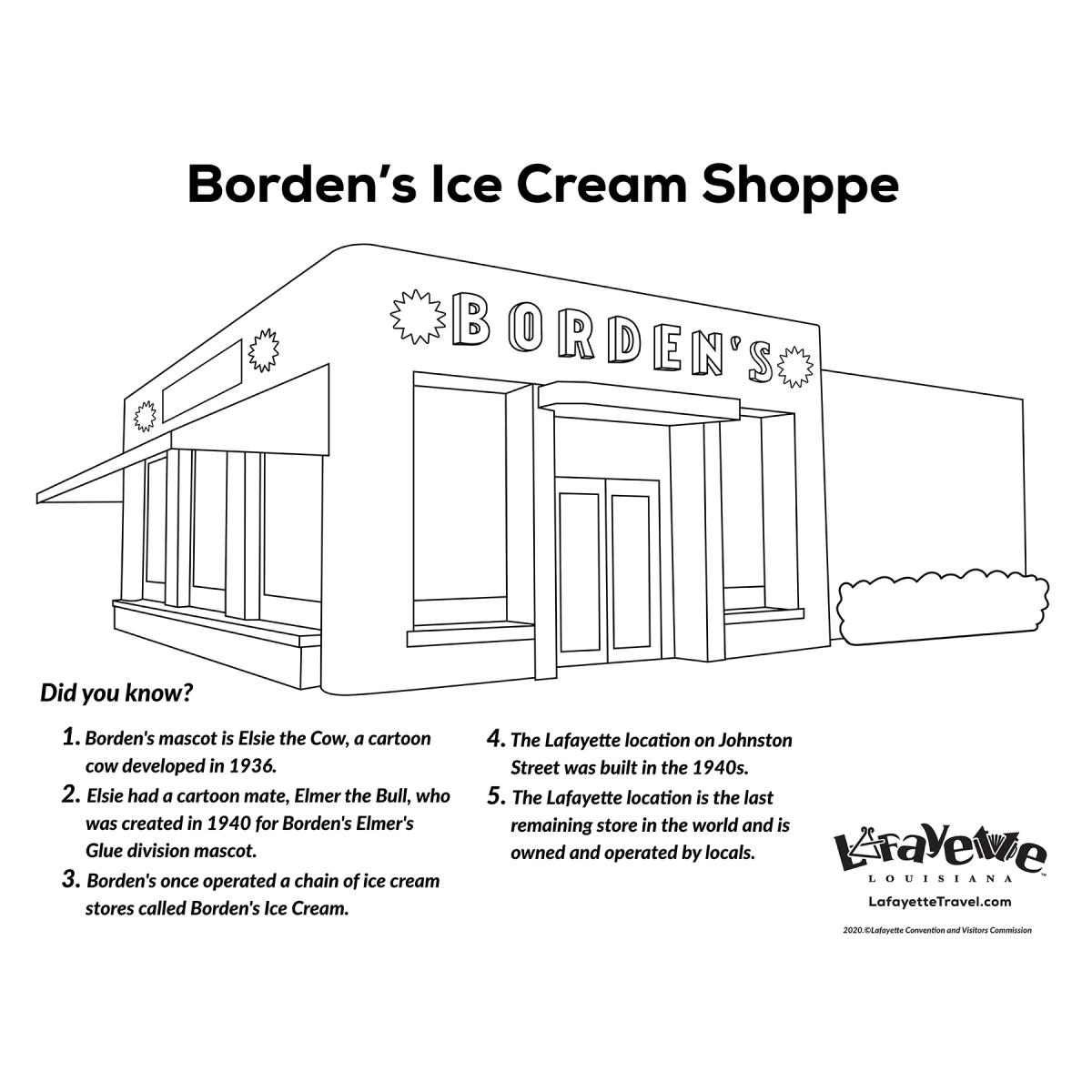 Borden's Ice Cream Shoppe - Coloring Sheet