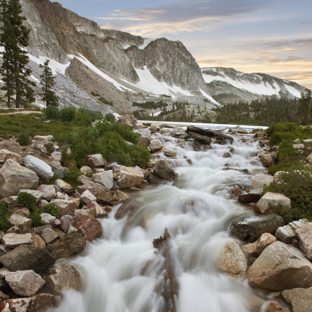 Lake Marie Falls in Summer Snowy Range Scenic Byway