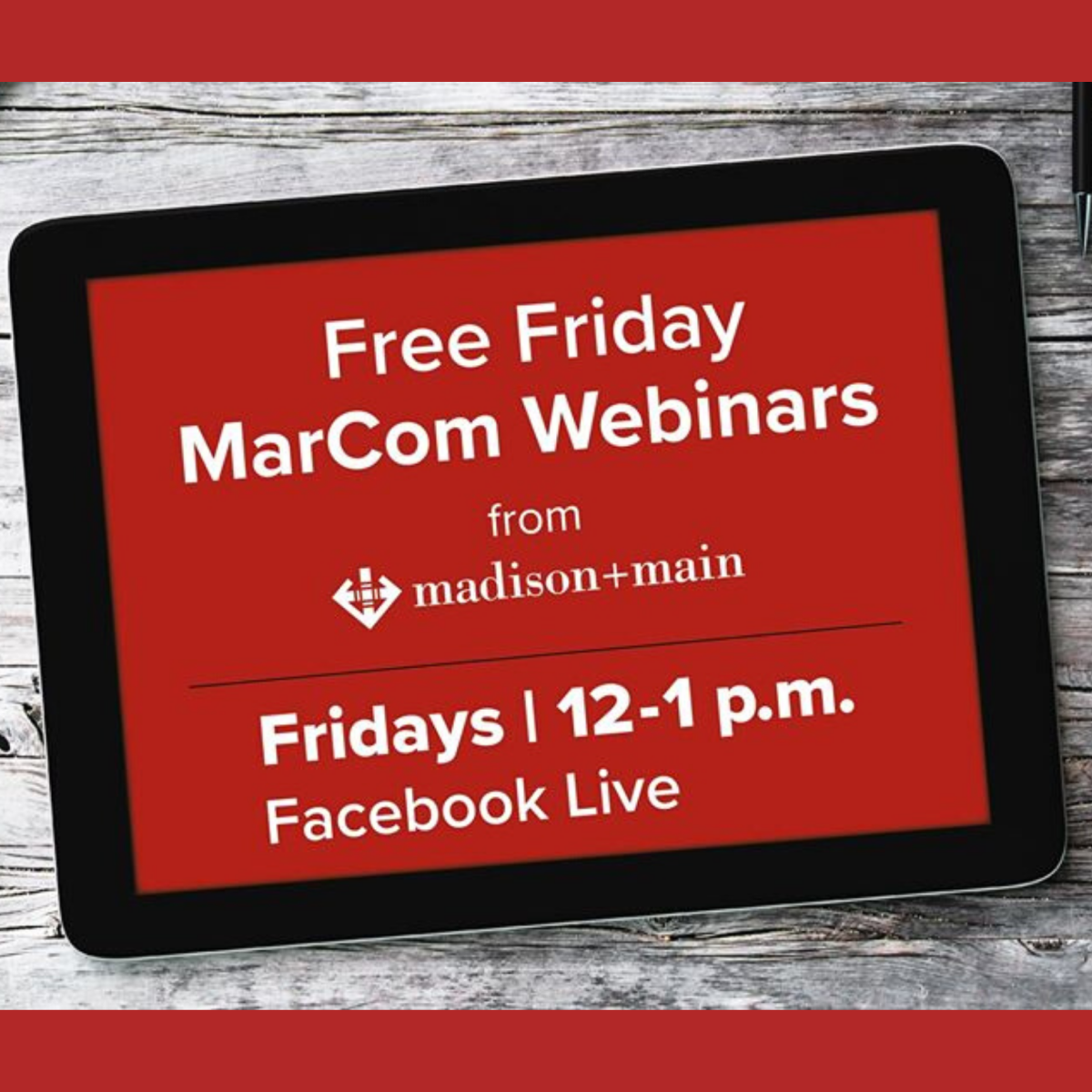 Free Friday MarCom Webinars