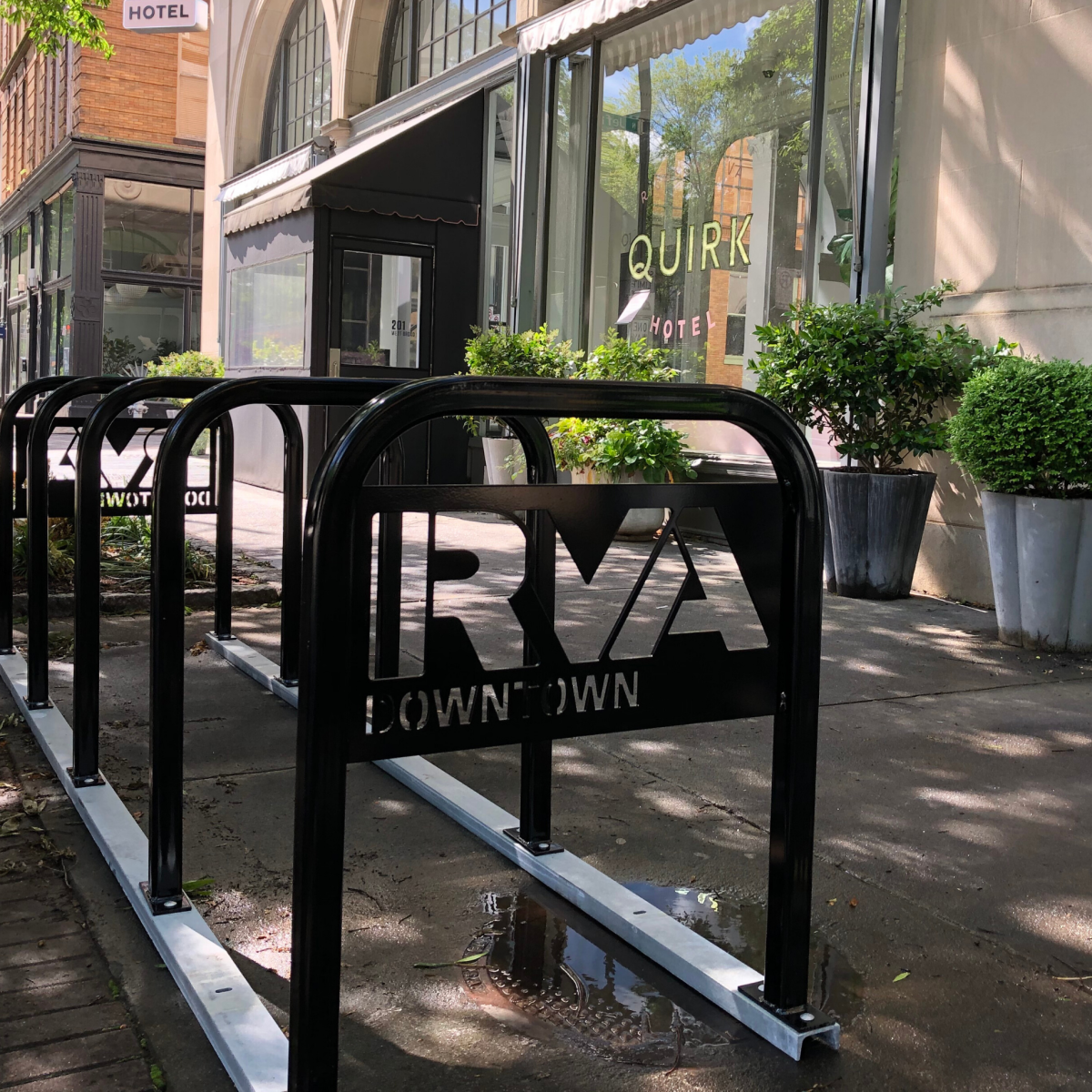 Downtown Richmond Bike Racks at Quirk Hotel