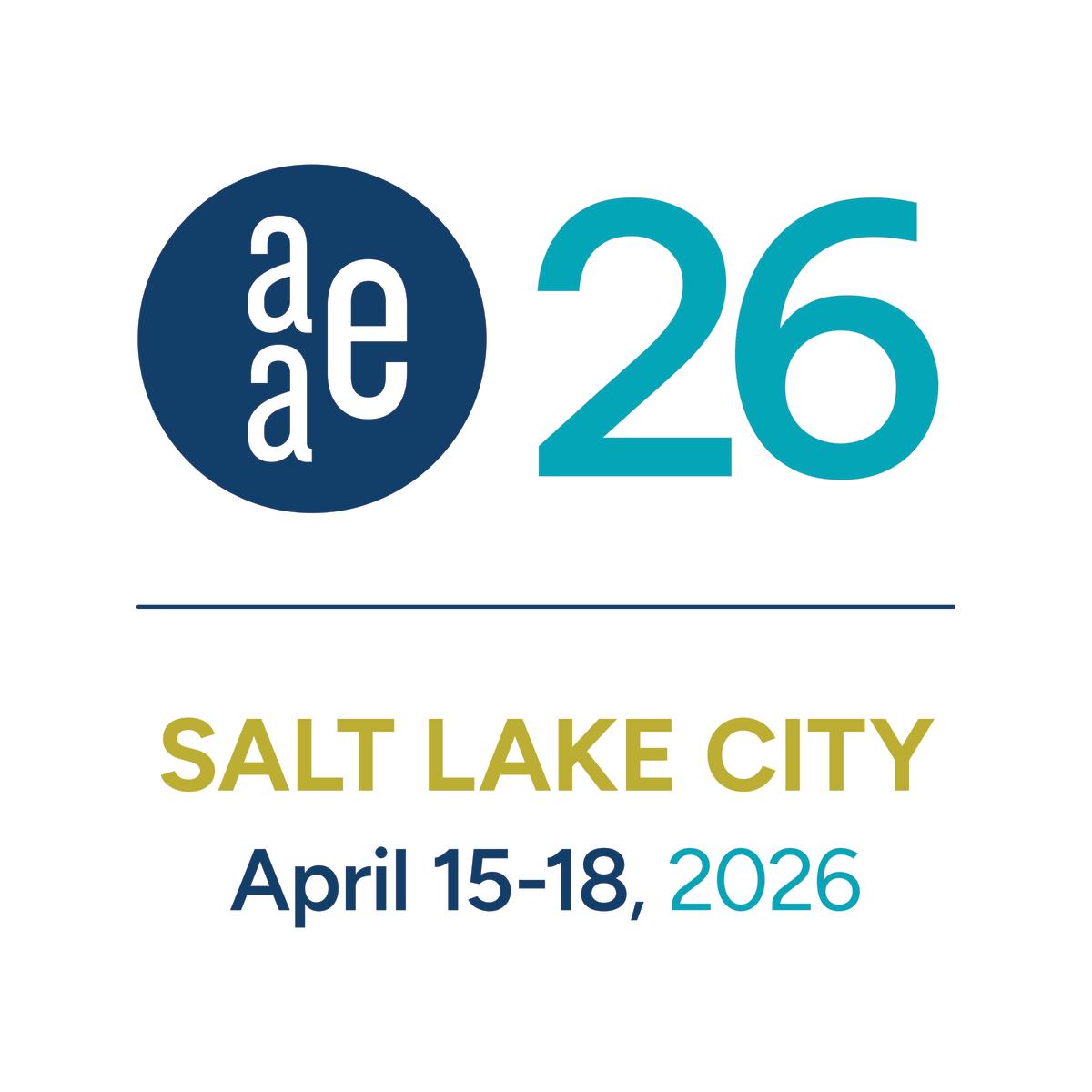 AAE logo reading "aae26 Salt Lake City April 15 - 18, 2026"