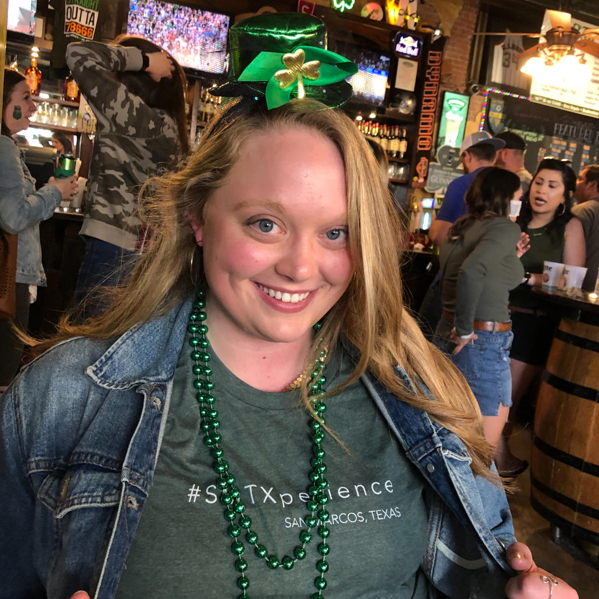 Girl posed in green for St. Patricks' Day