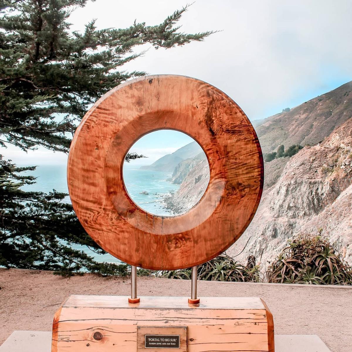 Portal To Big Sur Sculpture at ragged point in San Luis Obispo