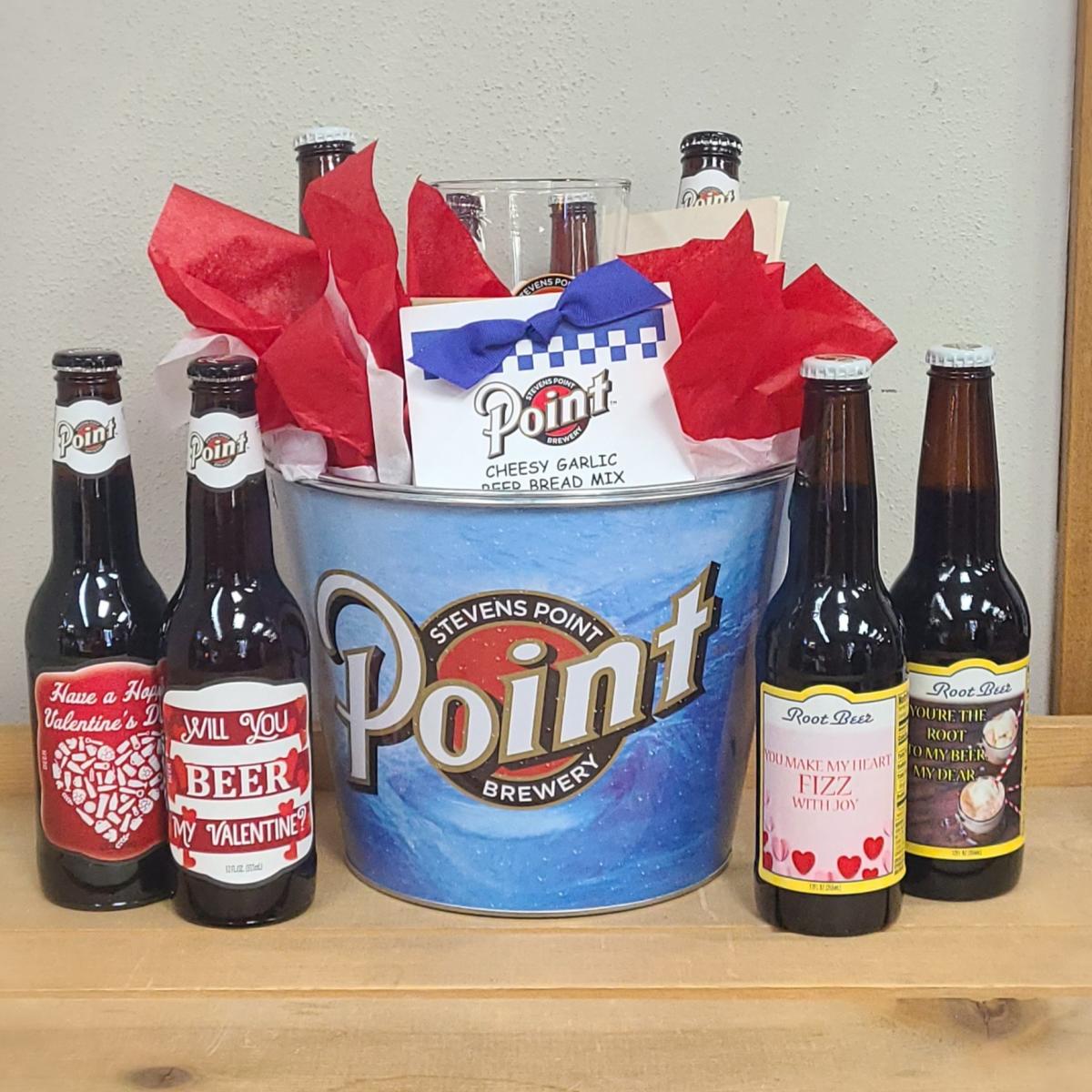 Point Brewery bucket of valentines themed beers