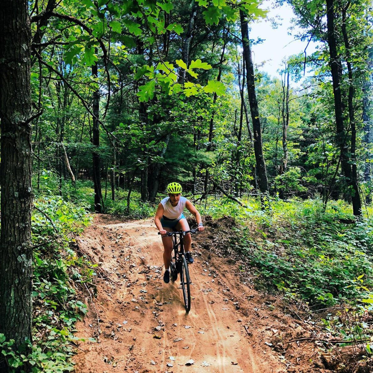 Explore the trails at Standing Rocks Park in the Stevens Point Area, one of the best spots for mountain biking in Wisconsin.