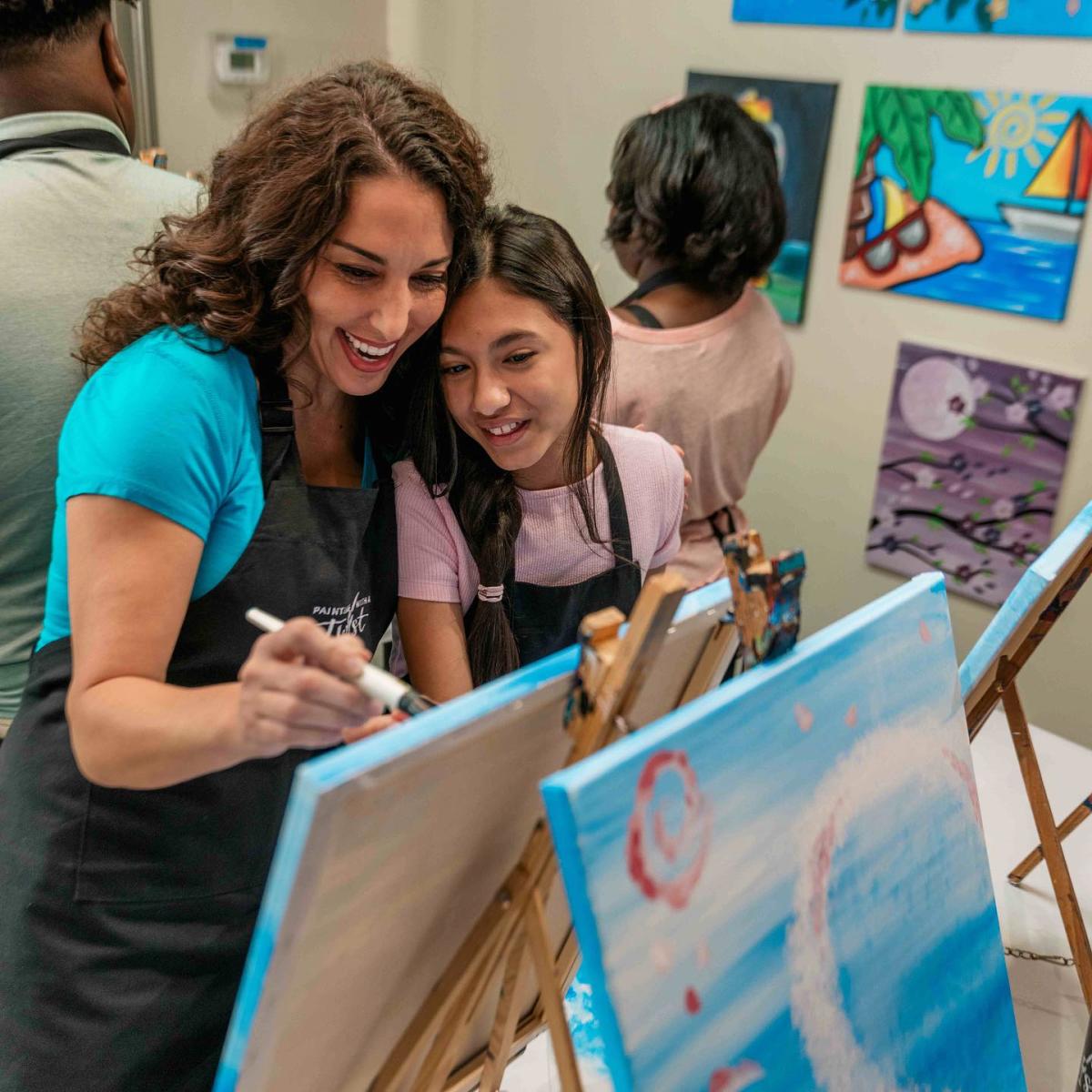 Mother-daughter projects for Mother's Day at Painting with a Twist