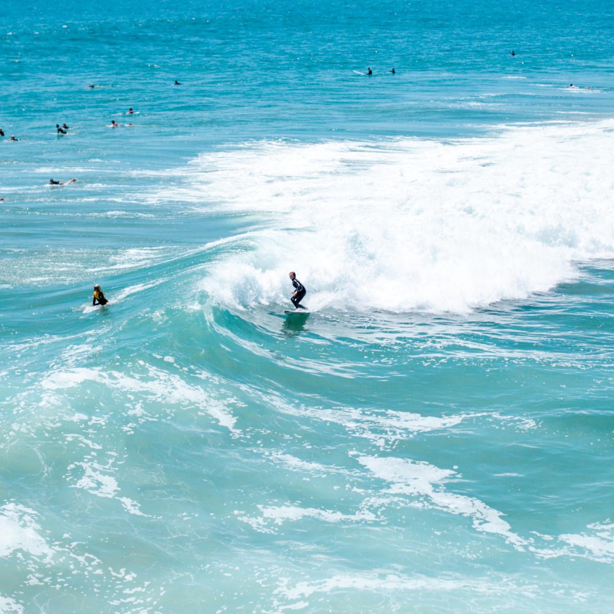 Surfing in Huntington Beach