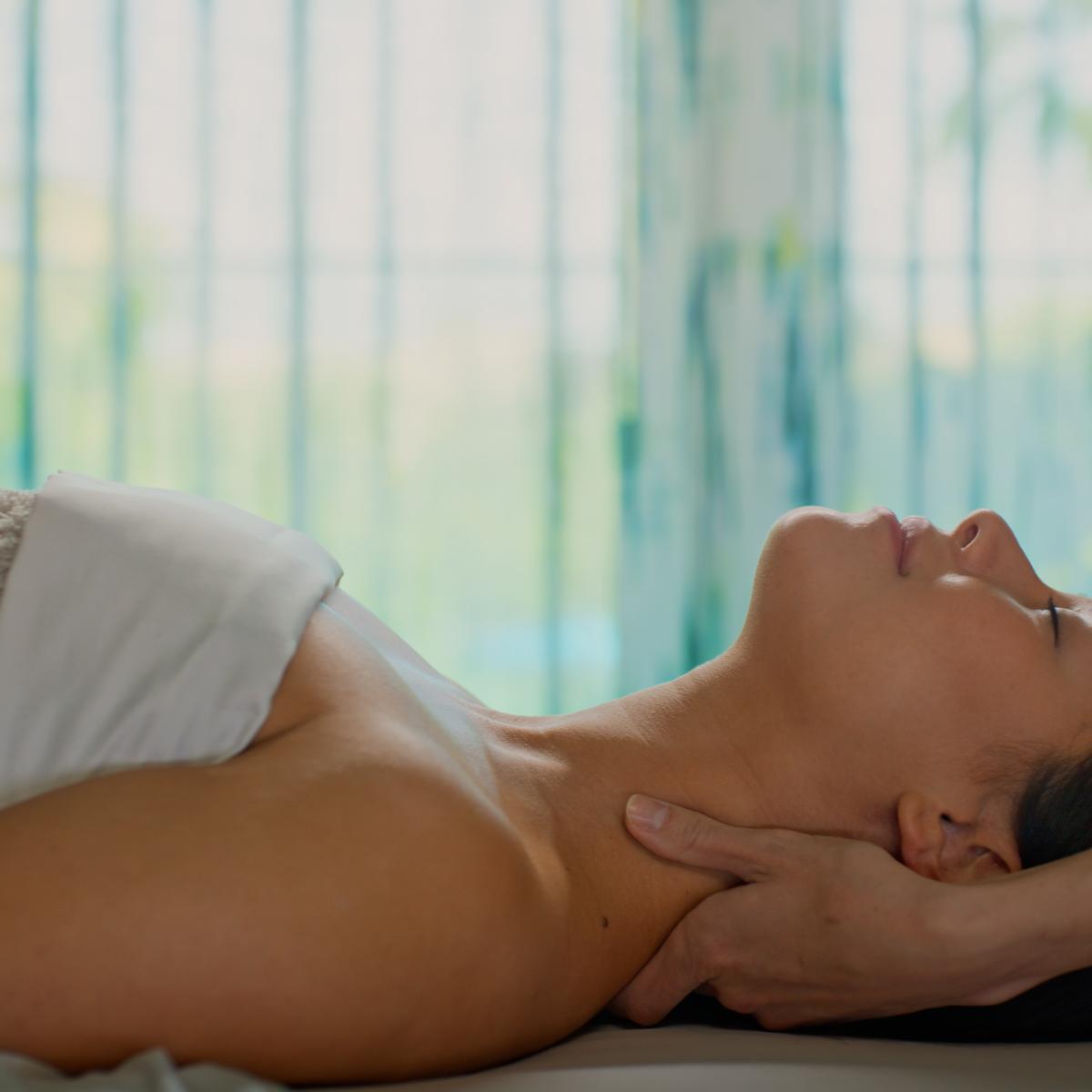 Woman relaxing during a massage at Spa Pechanga in Temecula