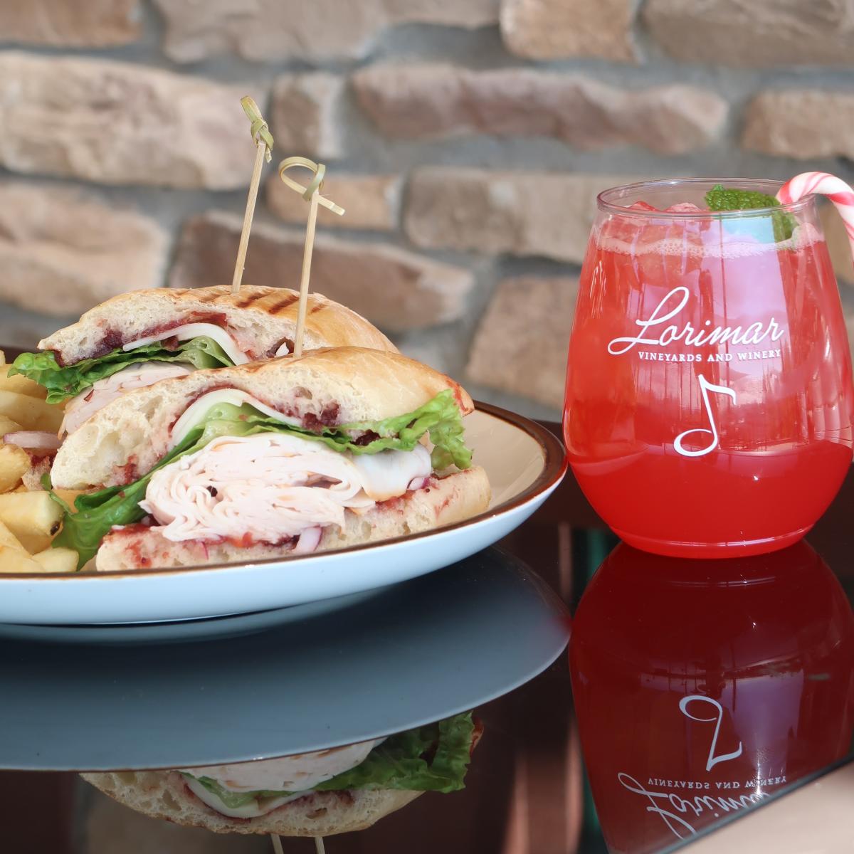Chilled Season's Eatings, Lorimar Winery, Turkey Cranberry Ciabatta and Mistletoe Mojito