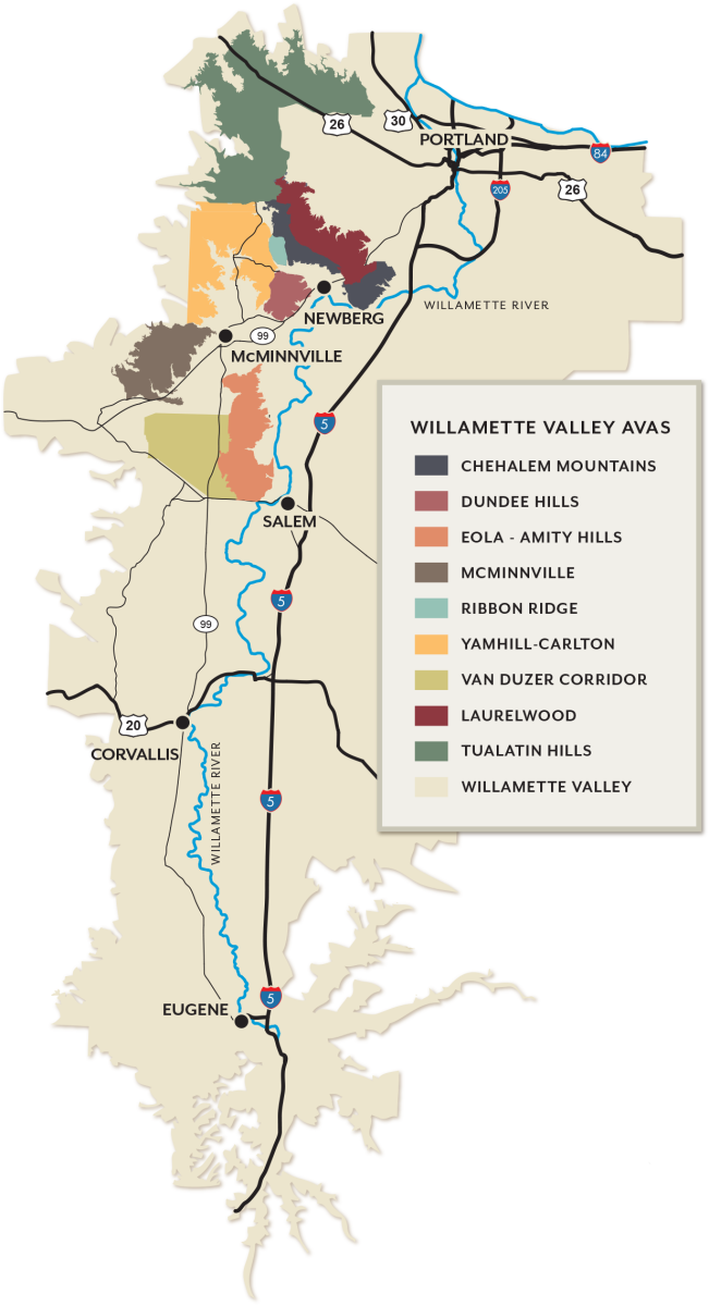 American Viticultural Areas Willamette Valley Wineries