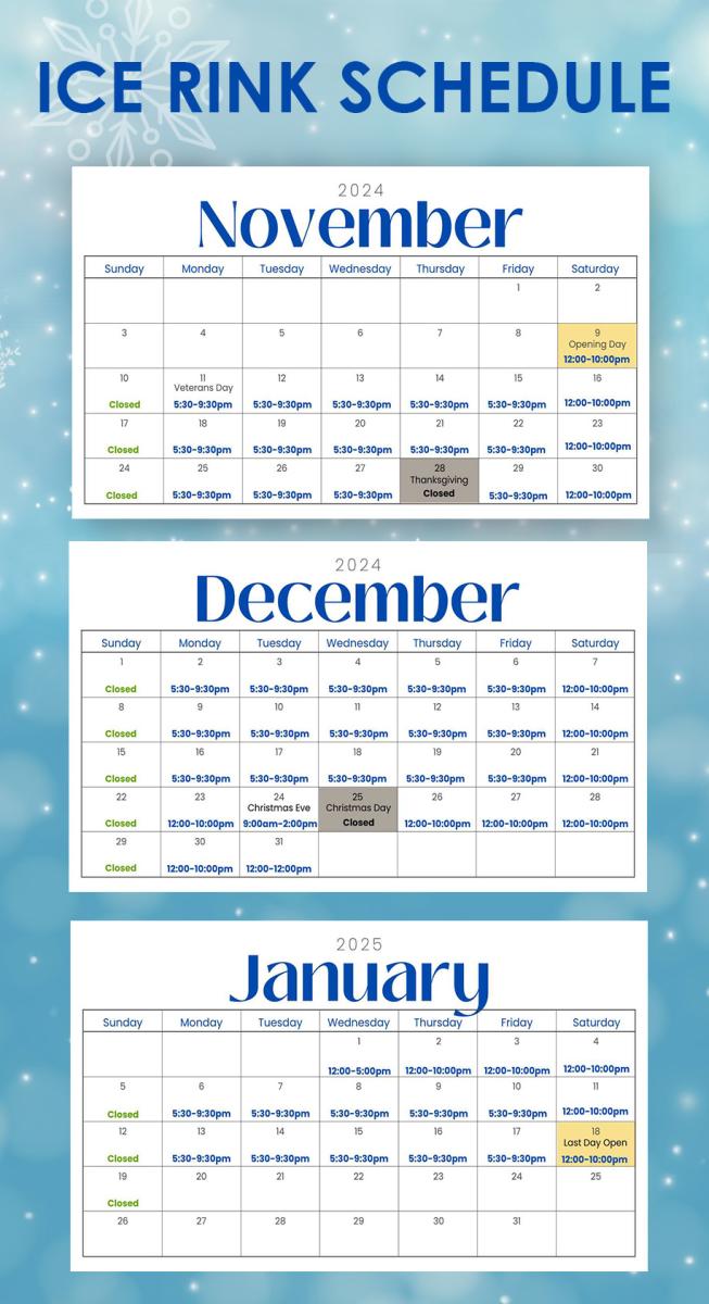 Lehi ice rink 2024 calendar