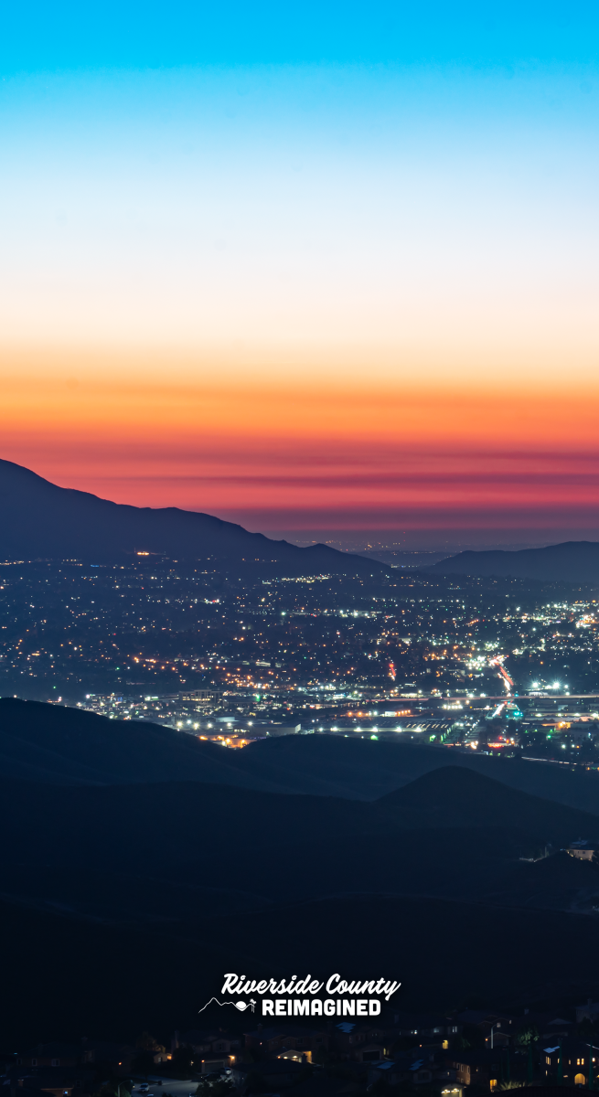 Corona in Riverside County, CA at sunset, downloadable mobile wallpaper