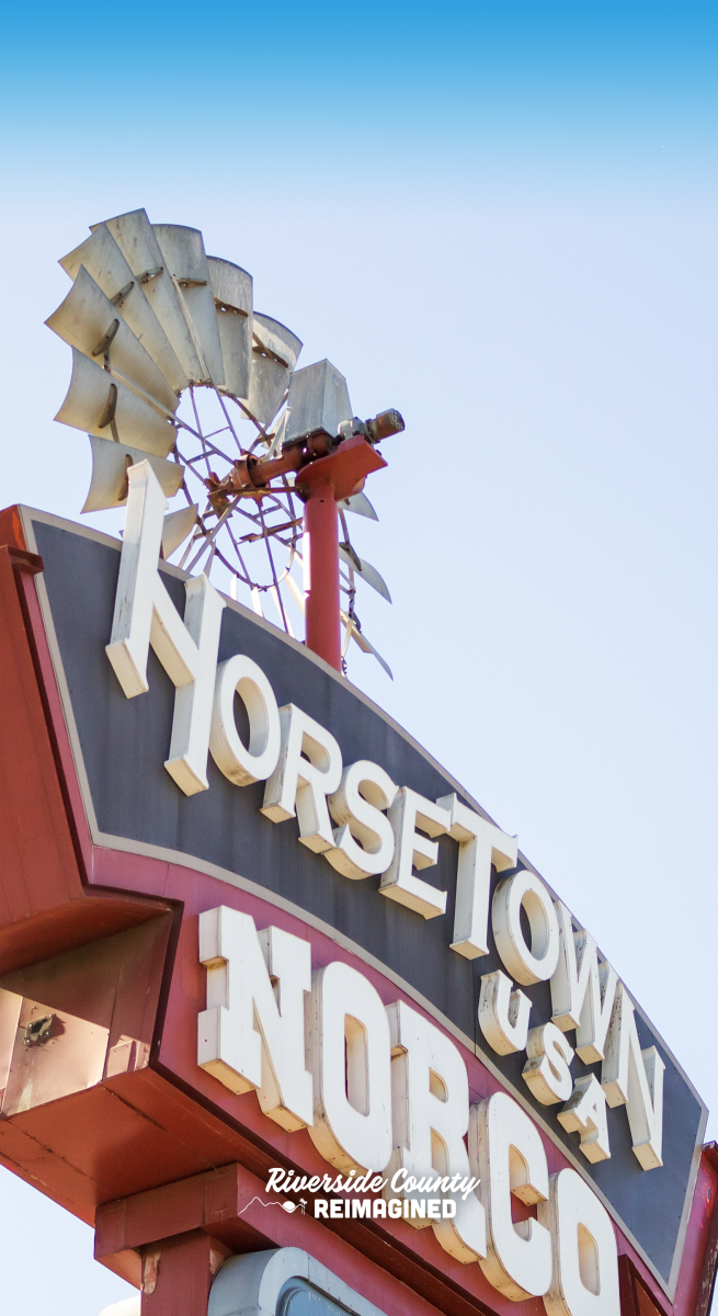 Horse Town USA sign in Norco, CA, downloadable mobile wallpaper